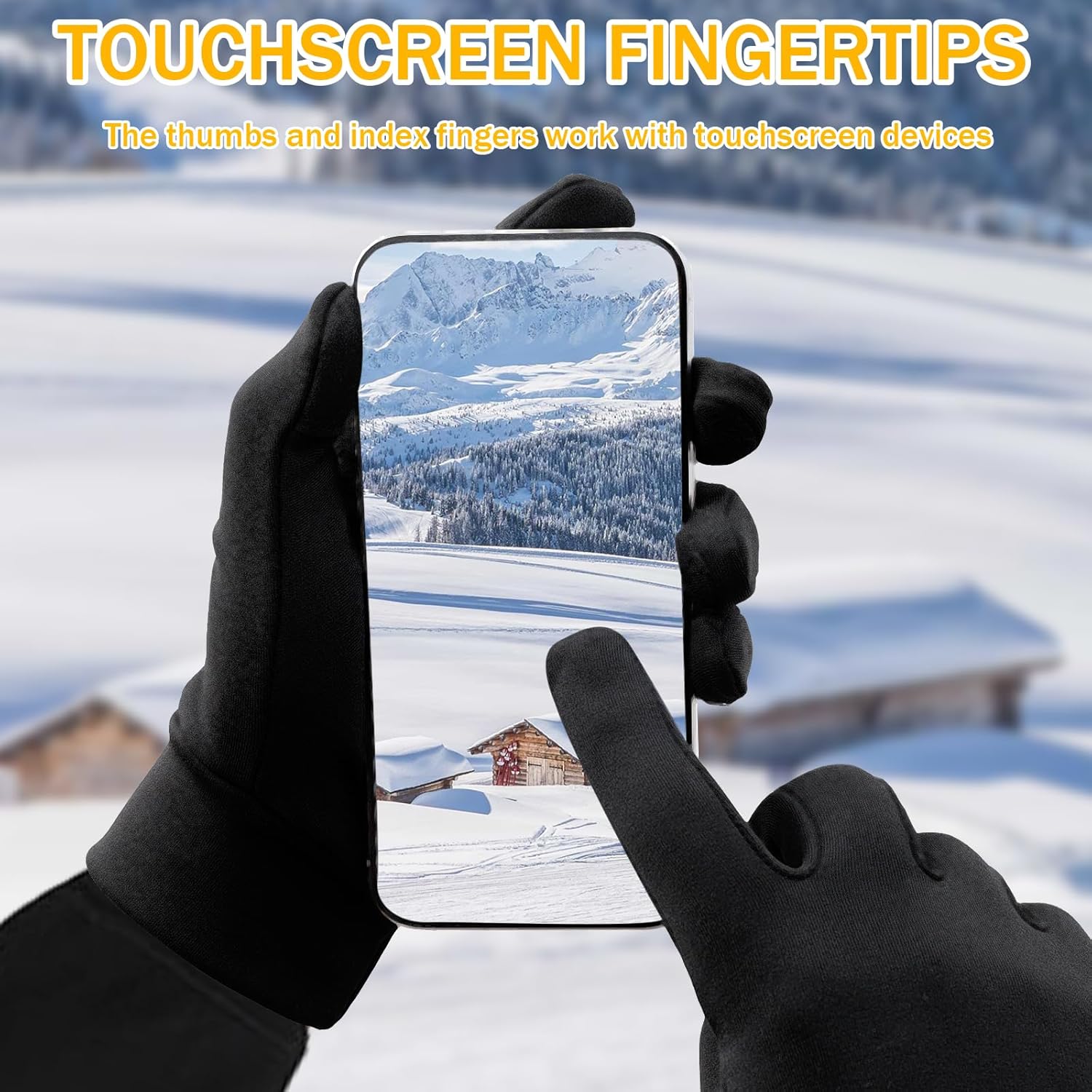 Waihoeer Running Gloves Lightweight Winter Touch screen Warm Liner Gloves Men Women for Cycling Biking Sports - Image 4