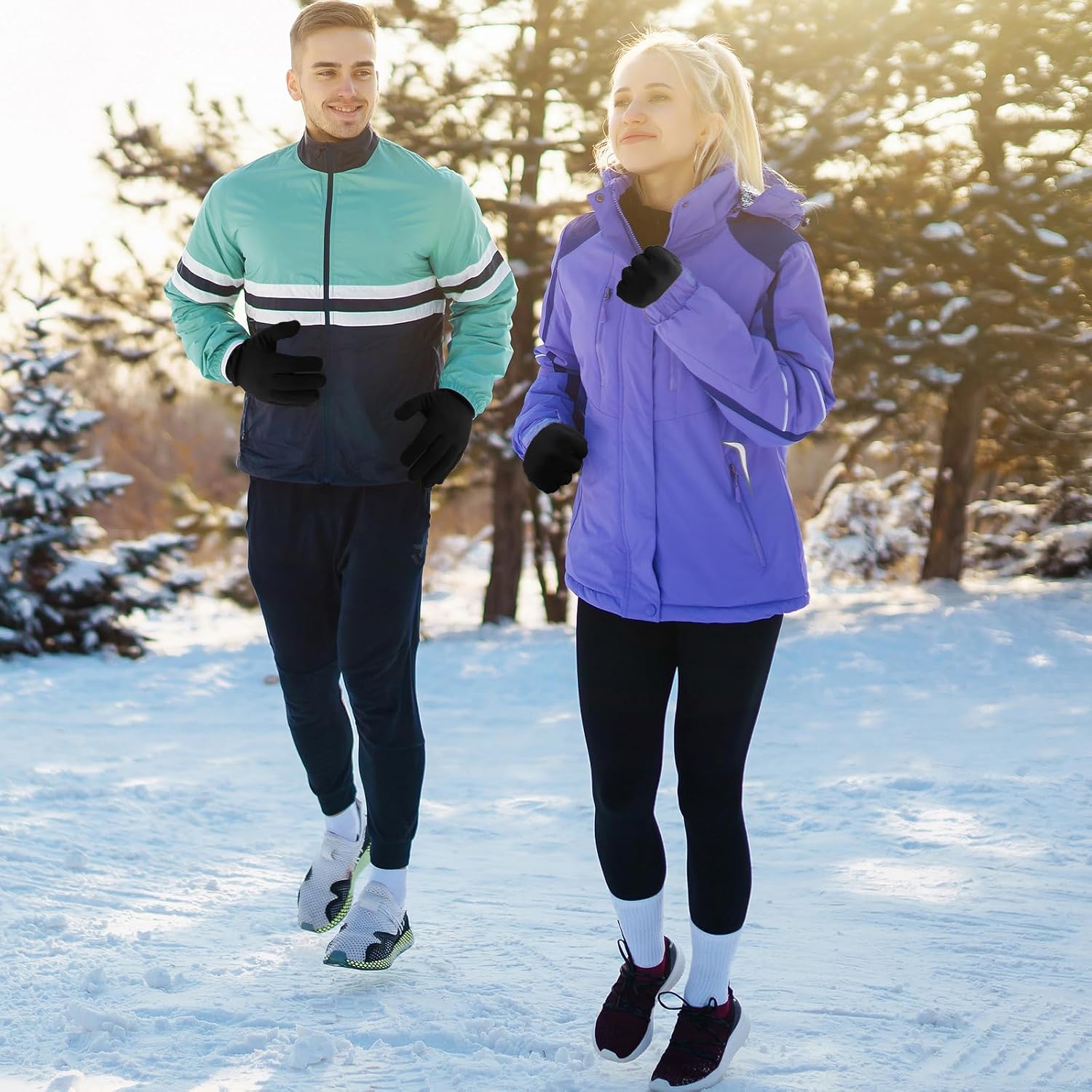 Waihoeer Running Gloves Lightweight Winter Touch screen Warm Liner Gloves Men Women for Cycling Biking Sports - Image 7