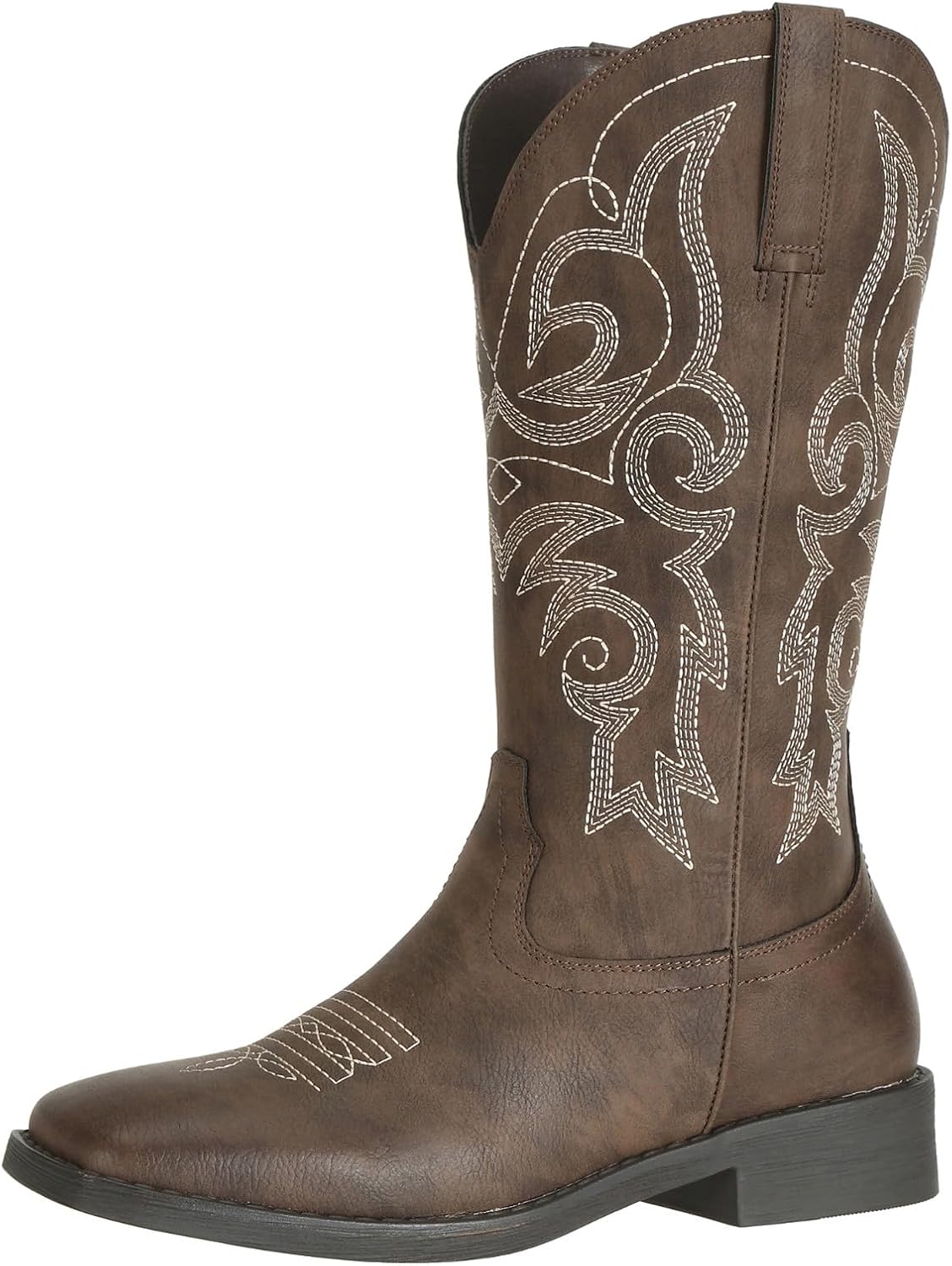 SheSole Women's Square Toe Western Cowgirl Cowboy Boots Mid Calf Embroidered - Image 2