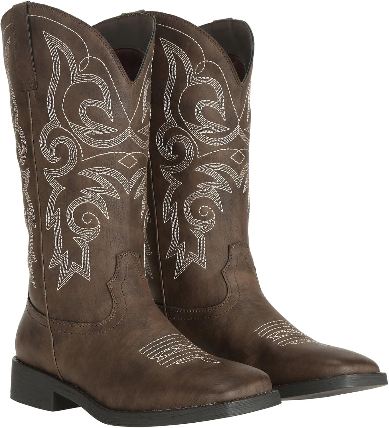 SheSole Women's Square Toe Western Cowgirl Cowboy Boots Mid Calf Embroidered - Image 4