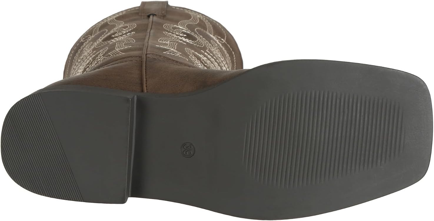 SheSole Women's Square Toe Western Cowgirl Cowboy Boots Mid Calf Embroidered - Image 7