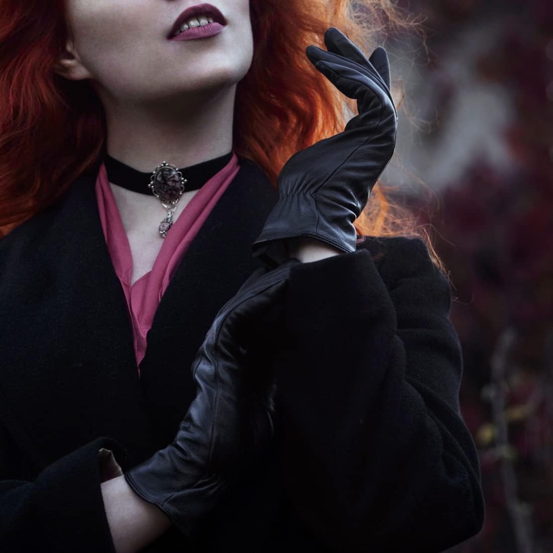 Leather Gloves Women,Winter Warm Cashmere Lining Touchscreen Ladies Glove GL017UK - Image 3