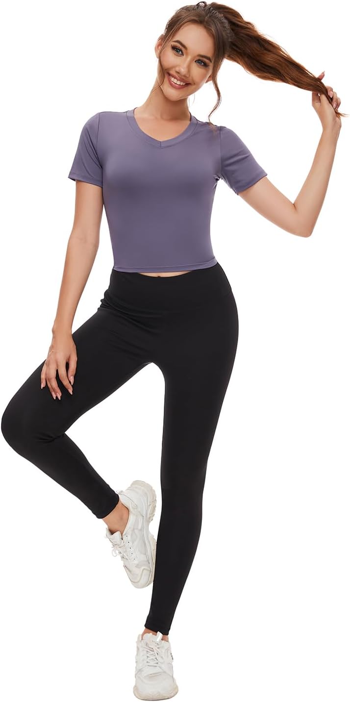Star Vibe 3 Pack Gym Workout Crop Top Women's Activewear Sports Dry Fit Shirts Compression Slim Fit Basic Tees for Women - Image 6