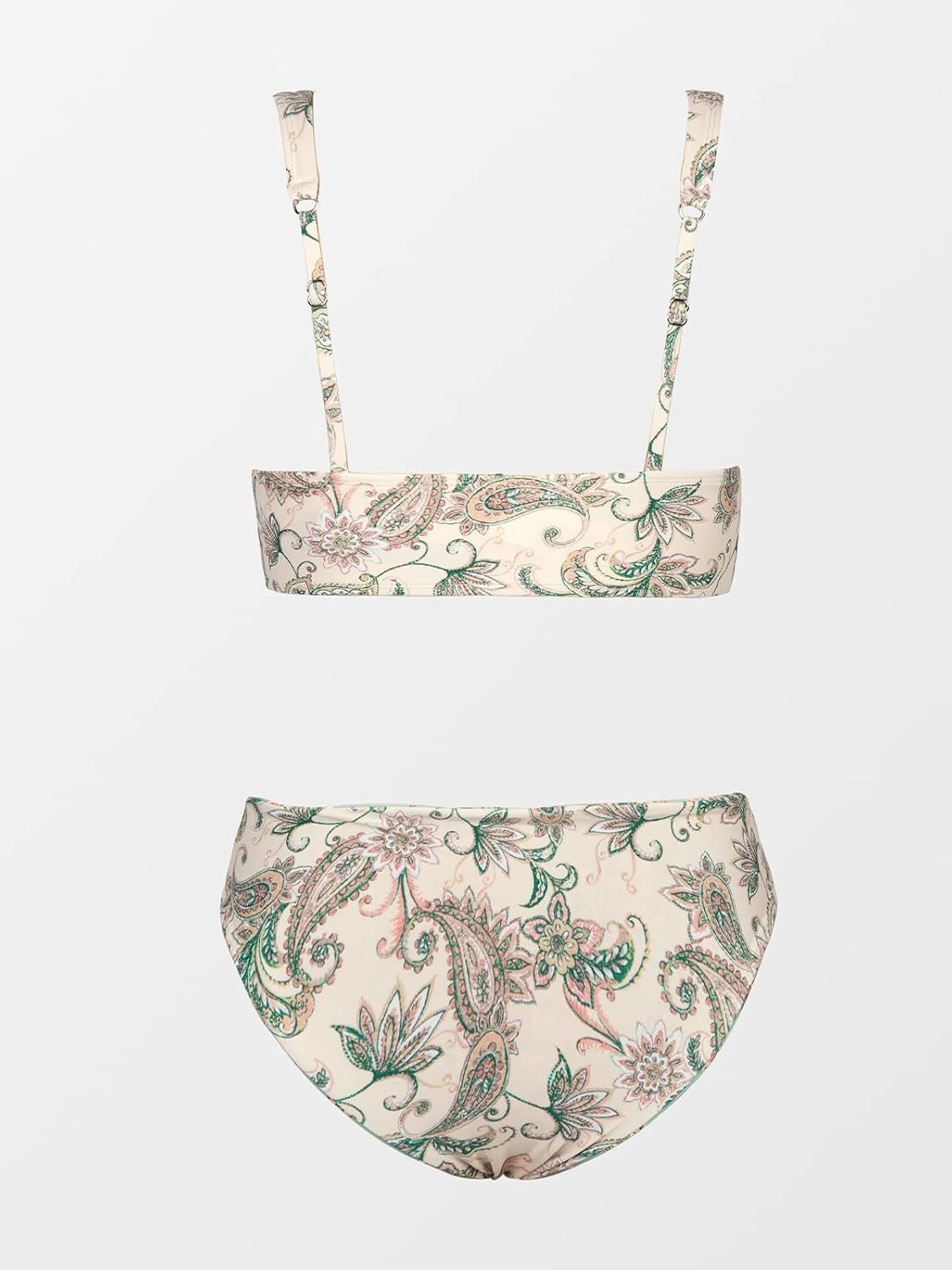 CUPSHE Women Bikini Sets Deep V Neck Self Tie Paisley Reversible Mid Waisted Bikini Bottom Two Piece Swimsuits Swimming Costume - Image 8