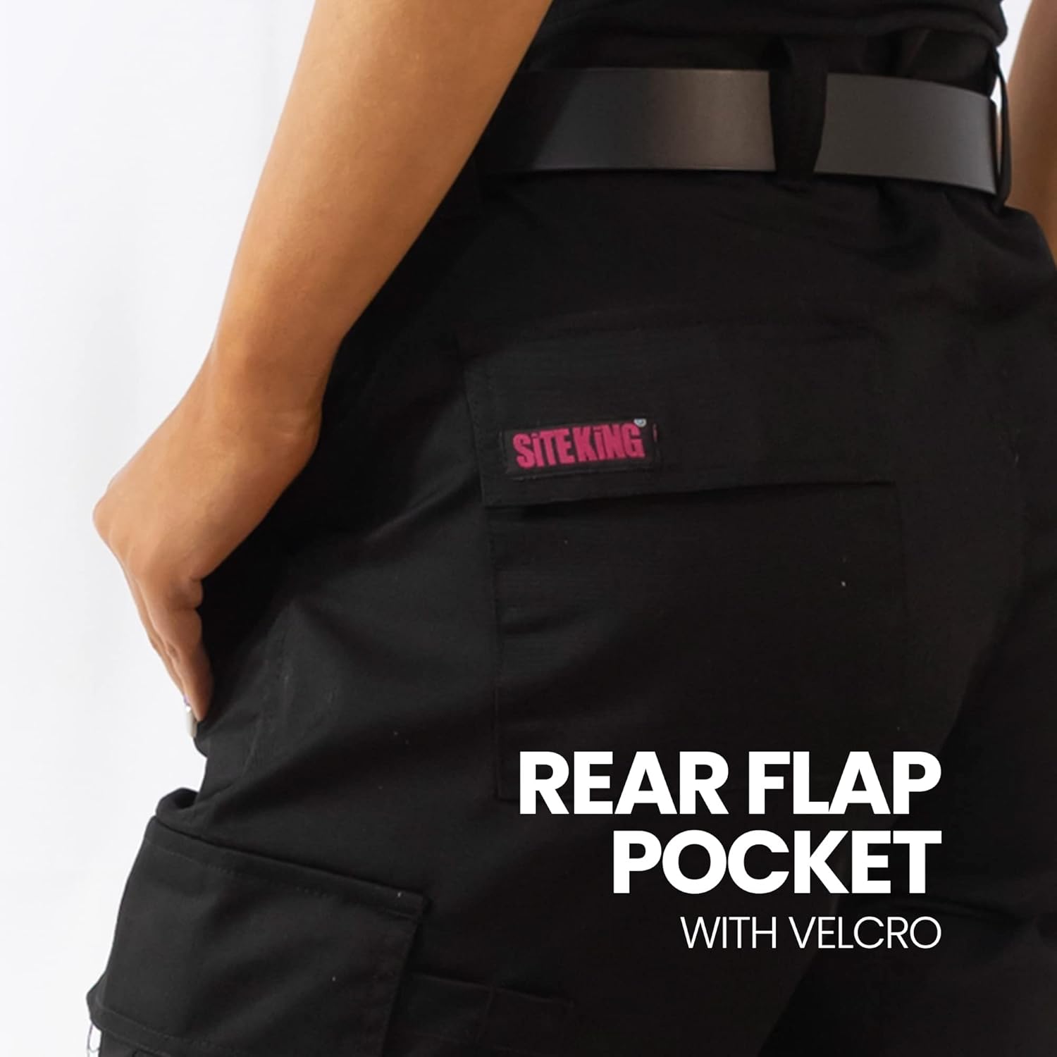 Womens Cargo Work Shorts, Workwear in Navy/Black, Sizes 6 to 20 - Image 10