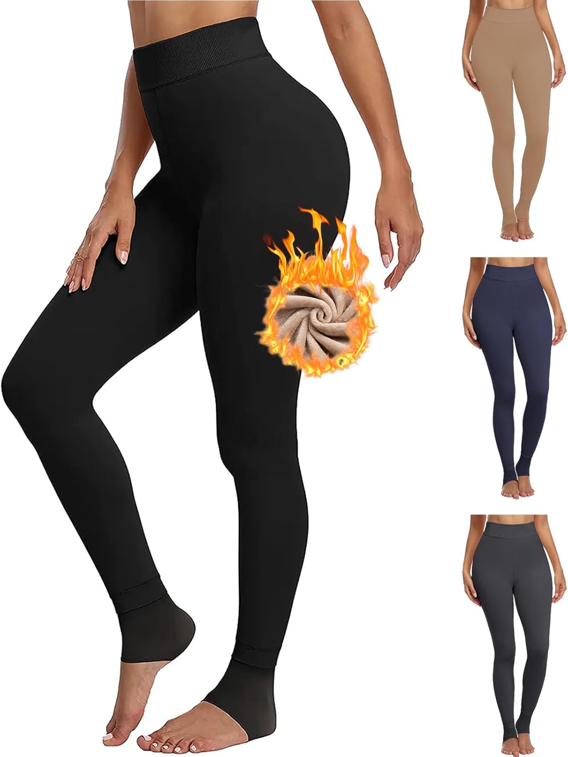 Thermal Leggings Women, Thick Soft High Waisted Tummy Control Bright Velvet Lined Pants for Ladies Cold Winter Snow Warm - Image 2