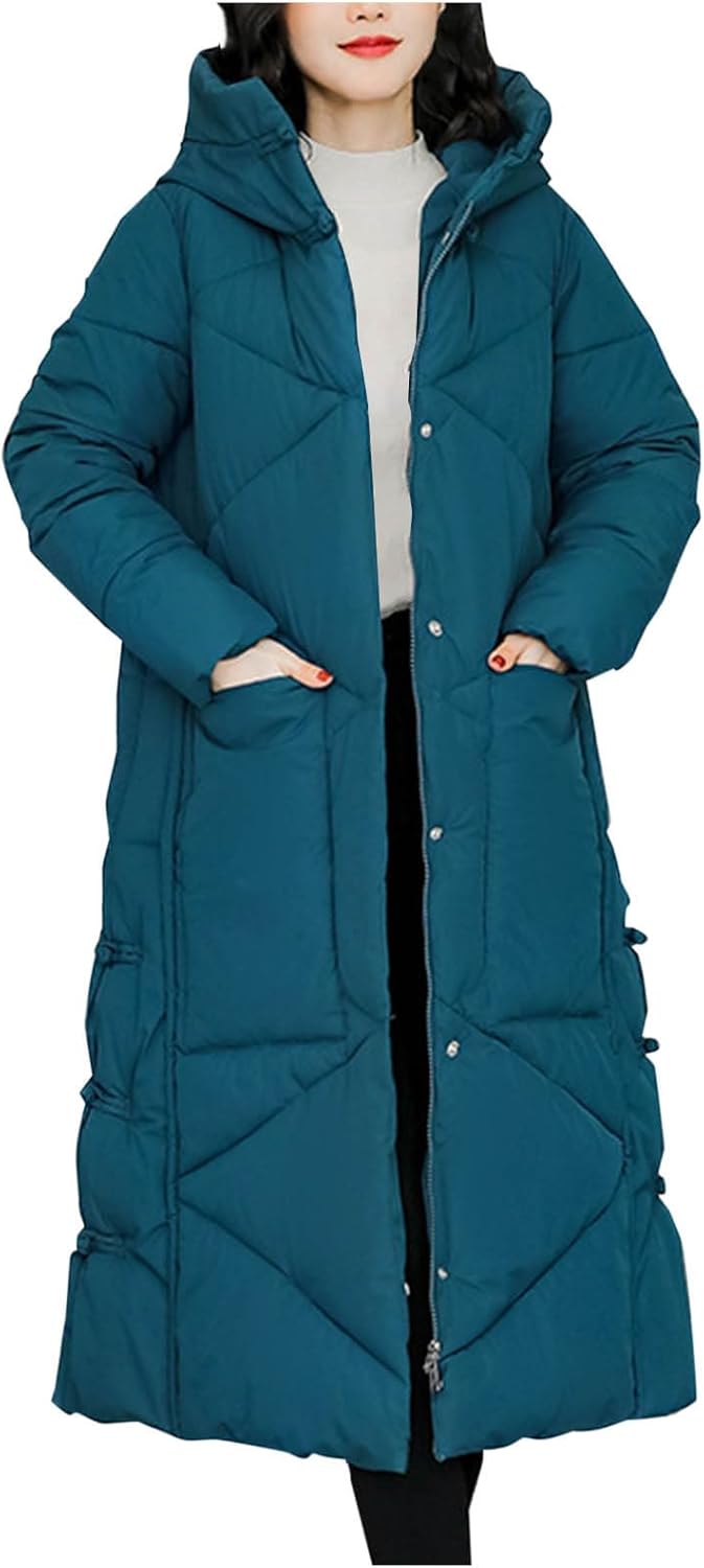 Puffer Jacket With Pockets Womens Quilted Jackets Plus Size Down Jacket Longline Coats For Women Button Womens Jacket Hooded Padded Jackets For Women Uk Zip Up Winter Jacket For Women Uk - Image 2
