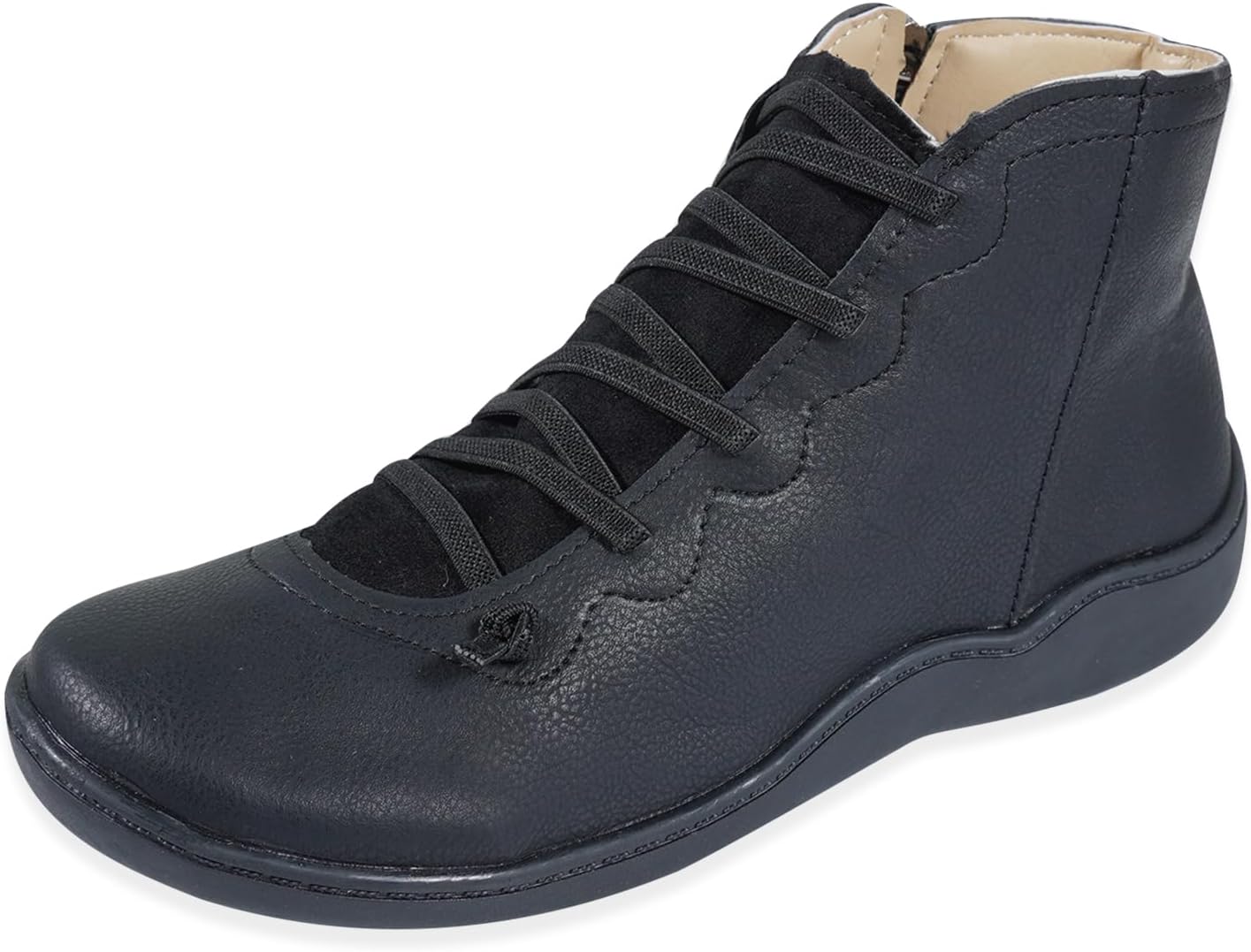 Womens Winter Warm Lined Ankle Boots Ladies Lightweight Two Side Zip Casual Comfort Ankle Boots - Image 2