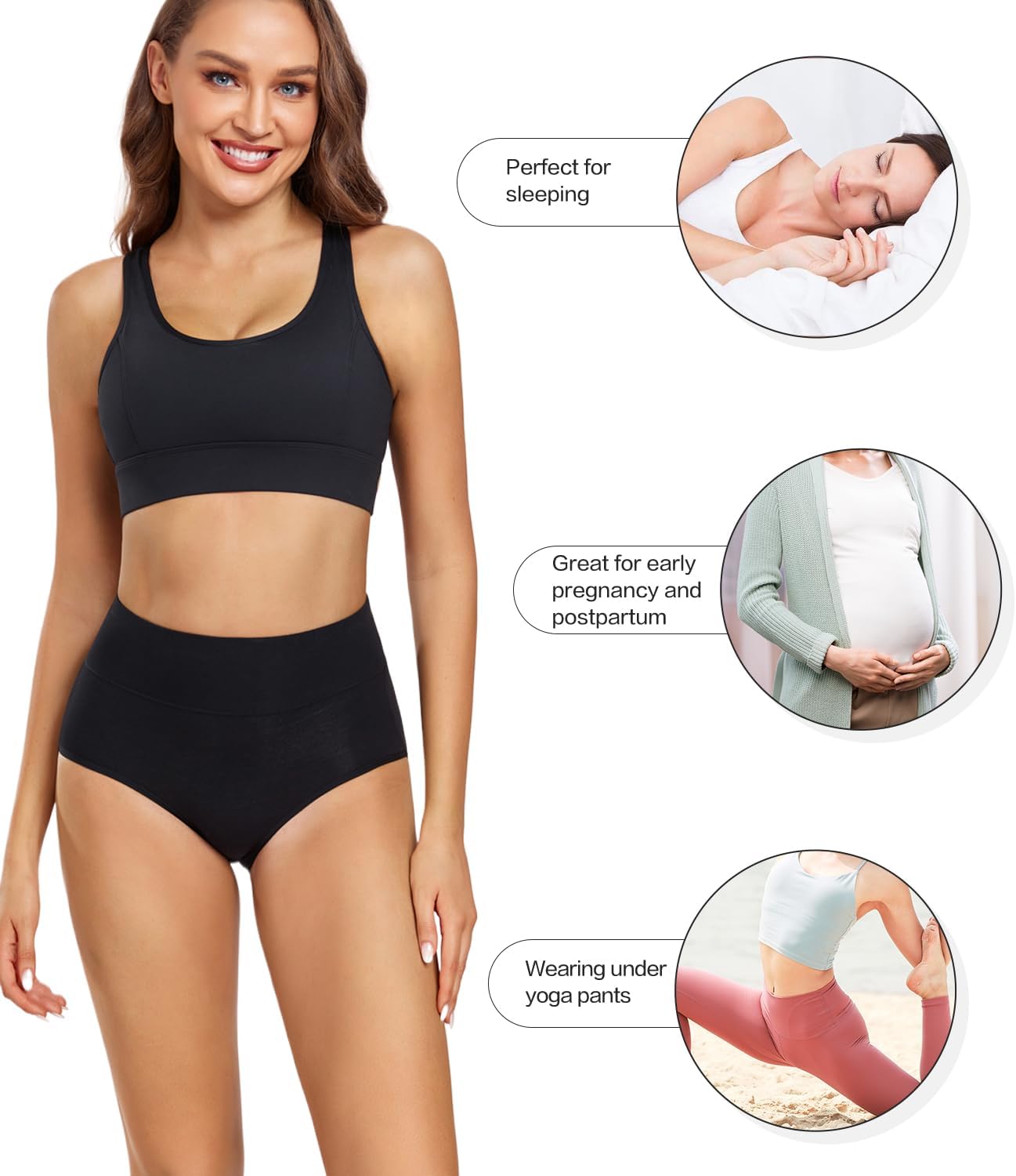 wirarpa Ladies Knickers Full Briefs High Waisted Cotton Underwear Panties for Women 5 Pack - Image 4