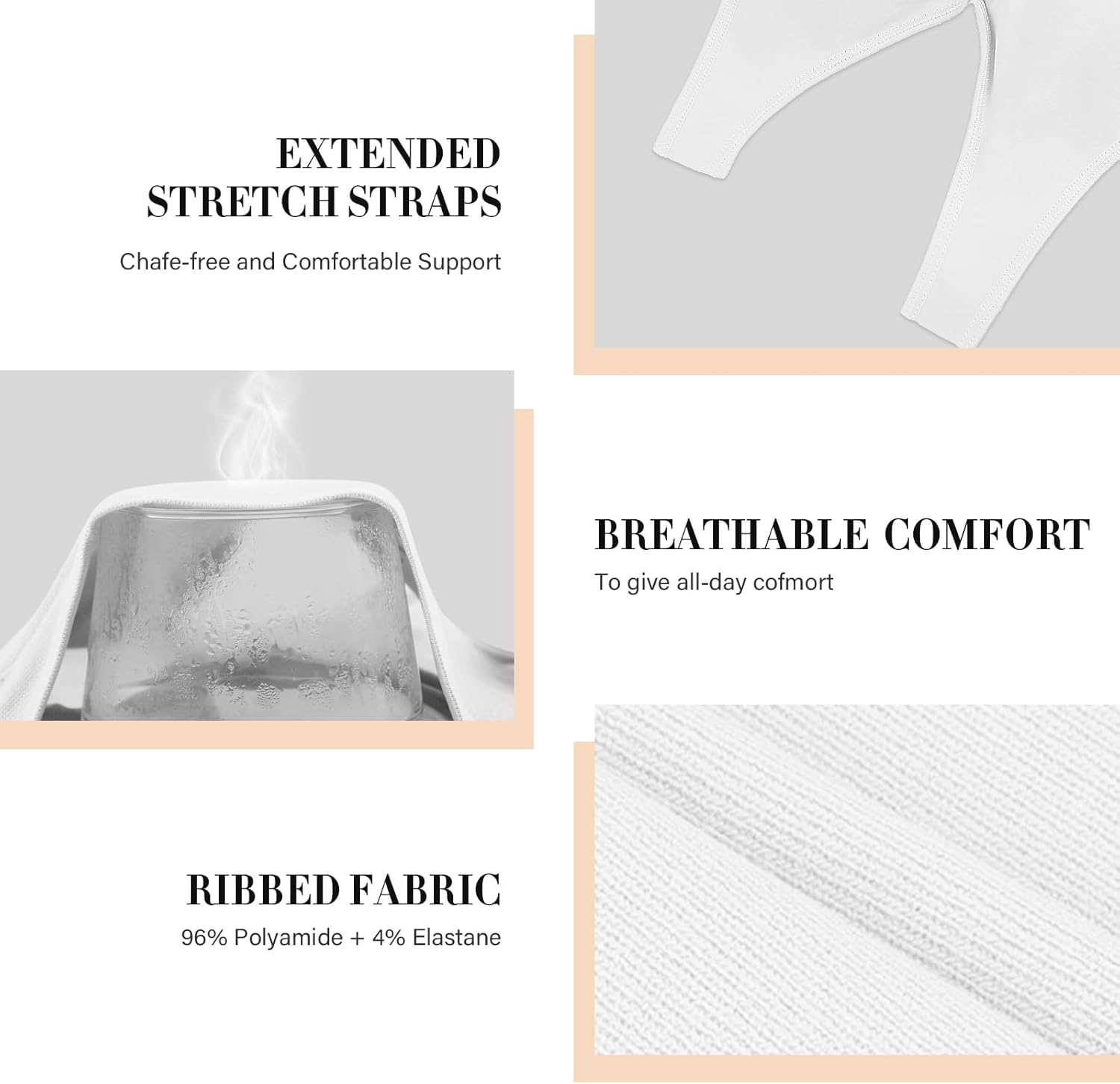 Comfort Bra for Women Sports Bras Crop Top for Yoga Wirefree Bra with Removable Pads for Women Sleep Yoga Daily Wear - Image 6