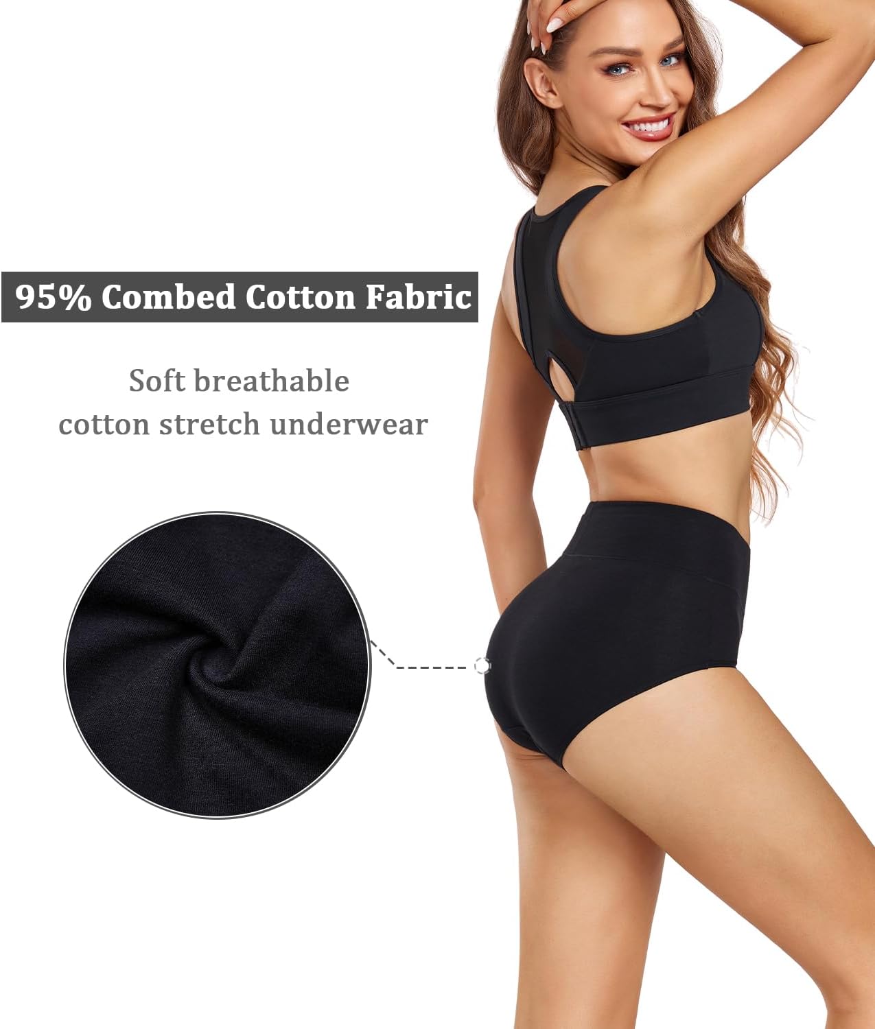 wirarpa Ladies Knickers Full Briefs High Waisted Cotton Underwear Panties for Women 5 Pack - Image 5