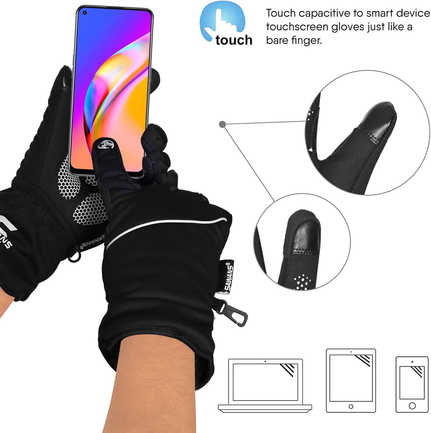 Waterproof & Windproof Thermal Winter Gloves Thinsulate TouchScreen Ski MTB Anti Slip Cycling Snowboarding Padded Palms Mountain Bike Mitts Men Women Driving Sports - Image 5