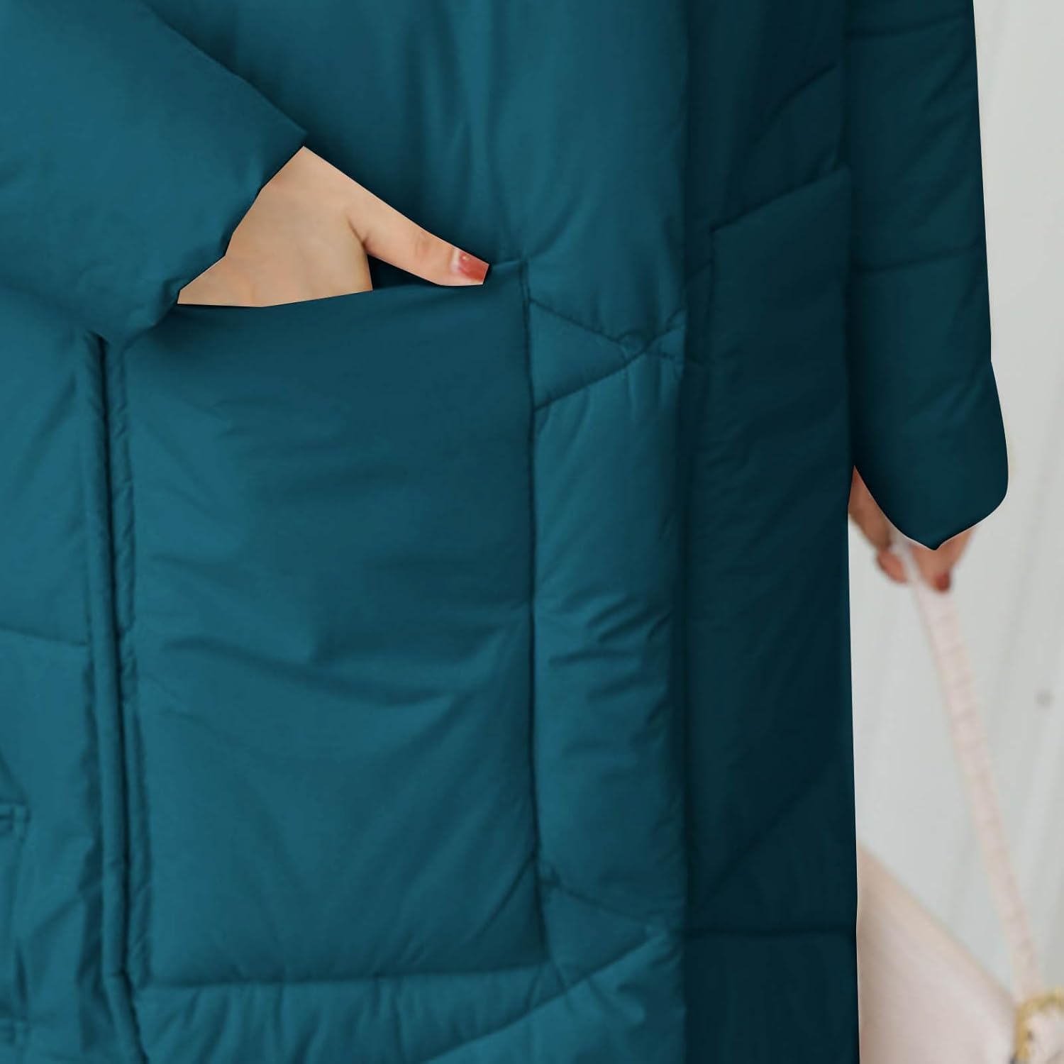 Puffer Jacket With Pockets Womens Quilted Jackets Plus Size Down Jacket Longline Coats For Women Button Womens Jacket Hooded Padded Jackets For Women Uk Zip Up Winter Jacket For Women Uk - Image 6