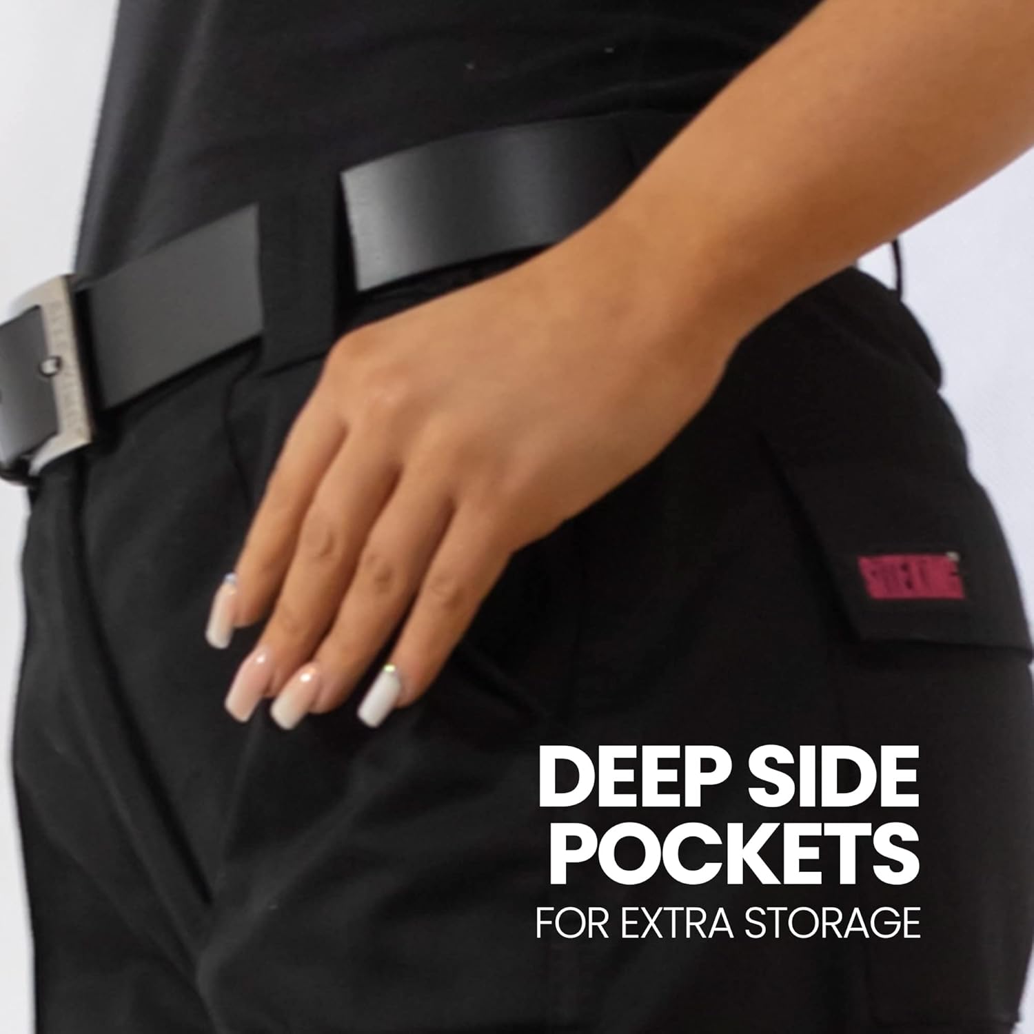 Womens Cargo Work Shorts, Workwear in Navy/Black, Sizes 6 to 20 - Image 8