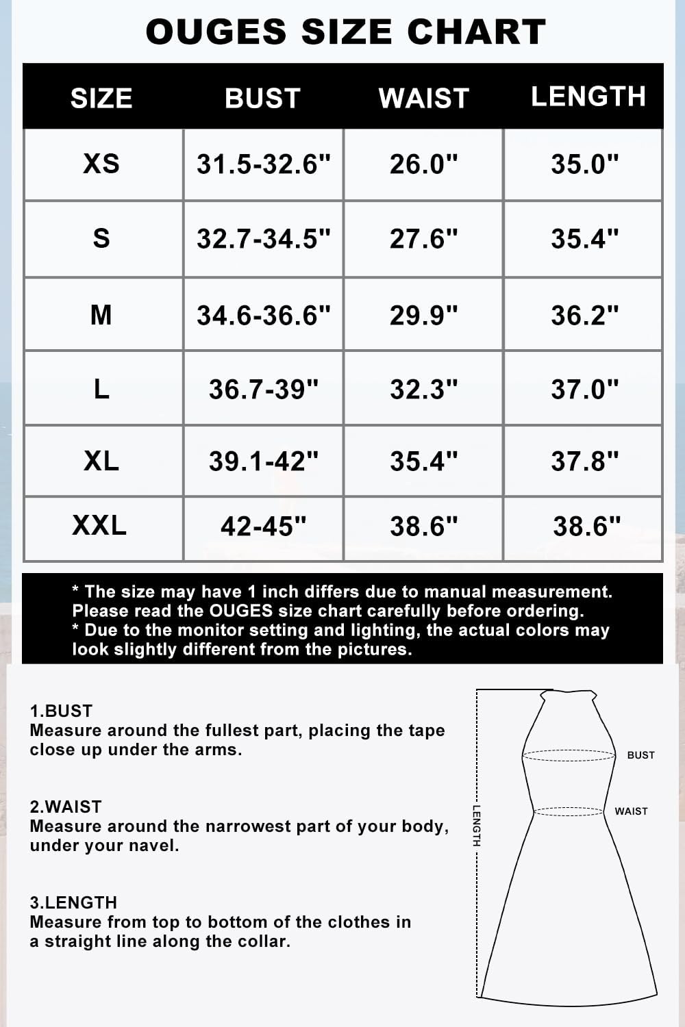 OUGES Women's Sleeveless Halter Neck Summer Dress Casual Cotton Sundress - Image 5