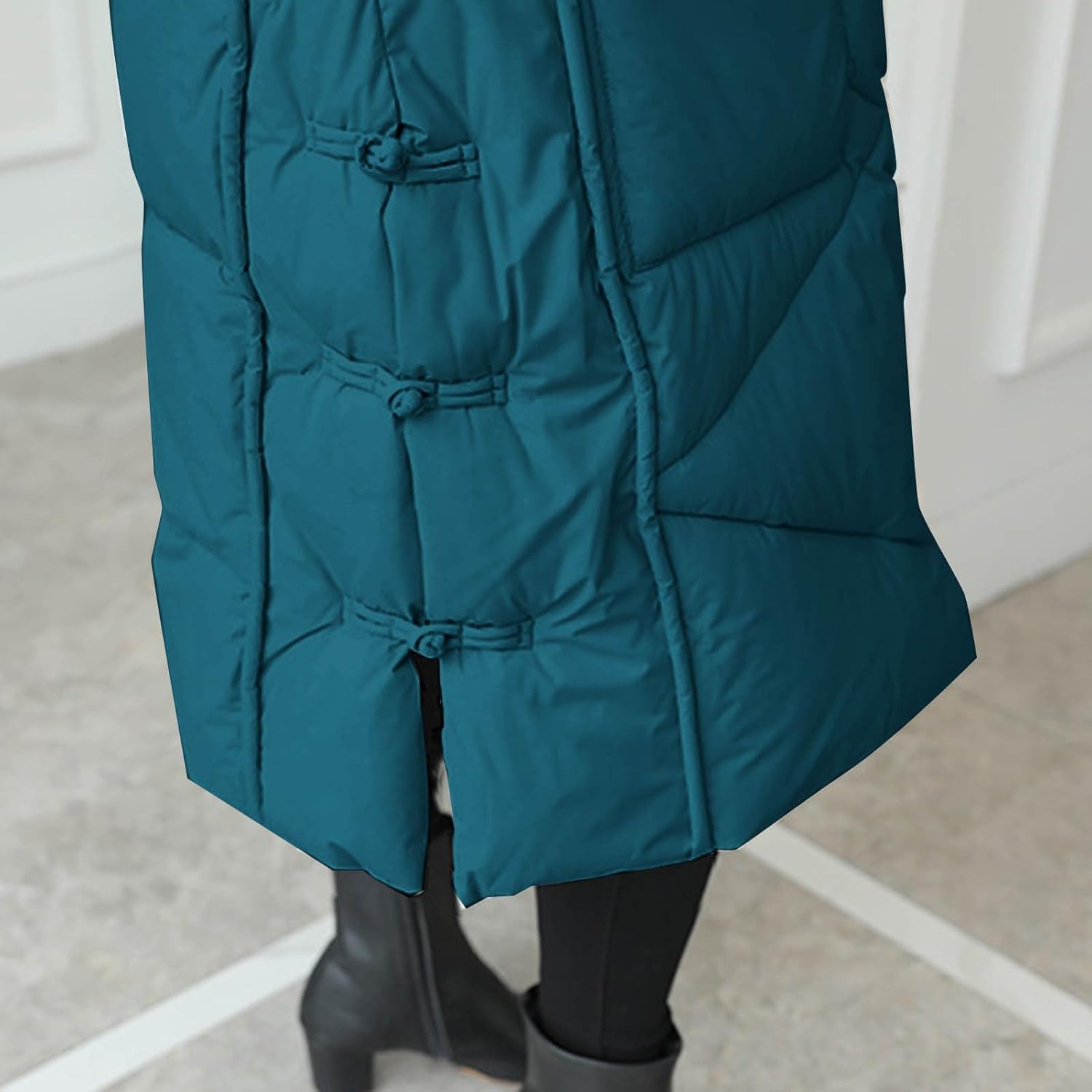 Puffer Jacket With Pockets Womens Quilted Jackets Plus Size Down Jacket Longline Coats For Women Button Womens Jacket Hooded Padded Jackets For Women Uk Zip Up Winter Jacket For Women Uk - Image 8