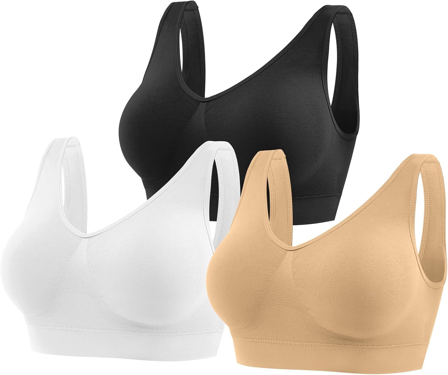 Comfort Bra for Women Sports Bras Crop Top for Yoga Wirefree Bra with Removable Pads for Women Sleep Yoga Daily Wear - Image 2