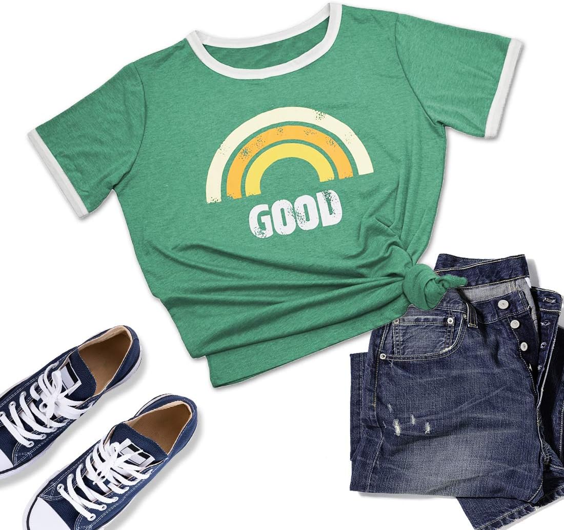 heekpek Women T-Shirt Tops for Women Sunshine Letter Printed Tops Fashion Tops Ladies Blouse T-Shirt Casual Loose Short Sleeve Shirt Summer Tops - Image 3