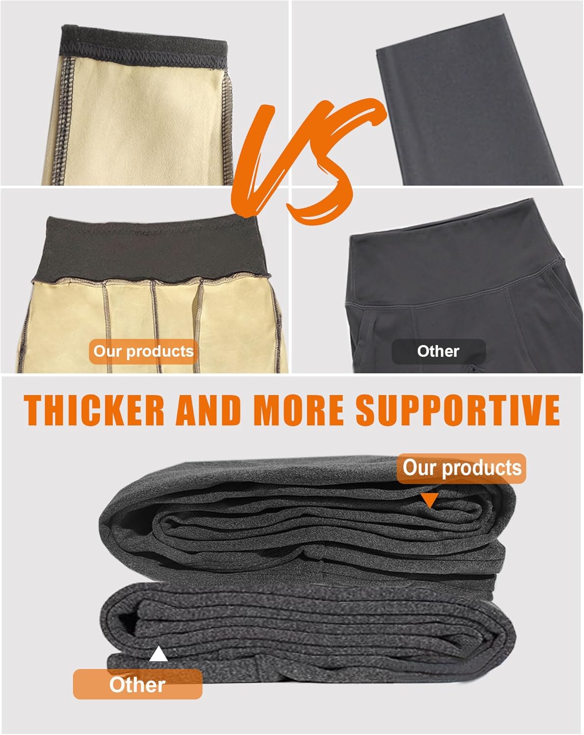 Women Thermal Leggings with Pockets Fleece Lined Warm High Waisted Leggings Thick Winter Tummy Control Yoga Running Gym Pants - Image 9