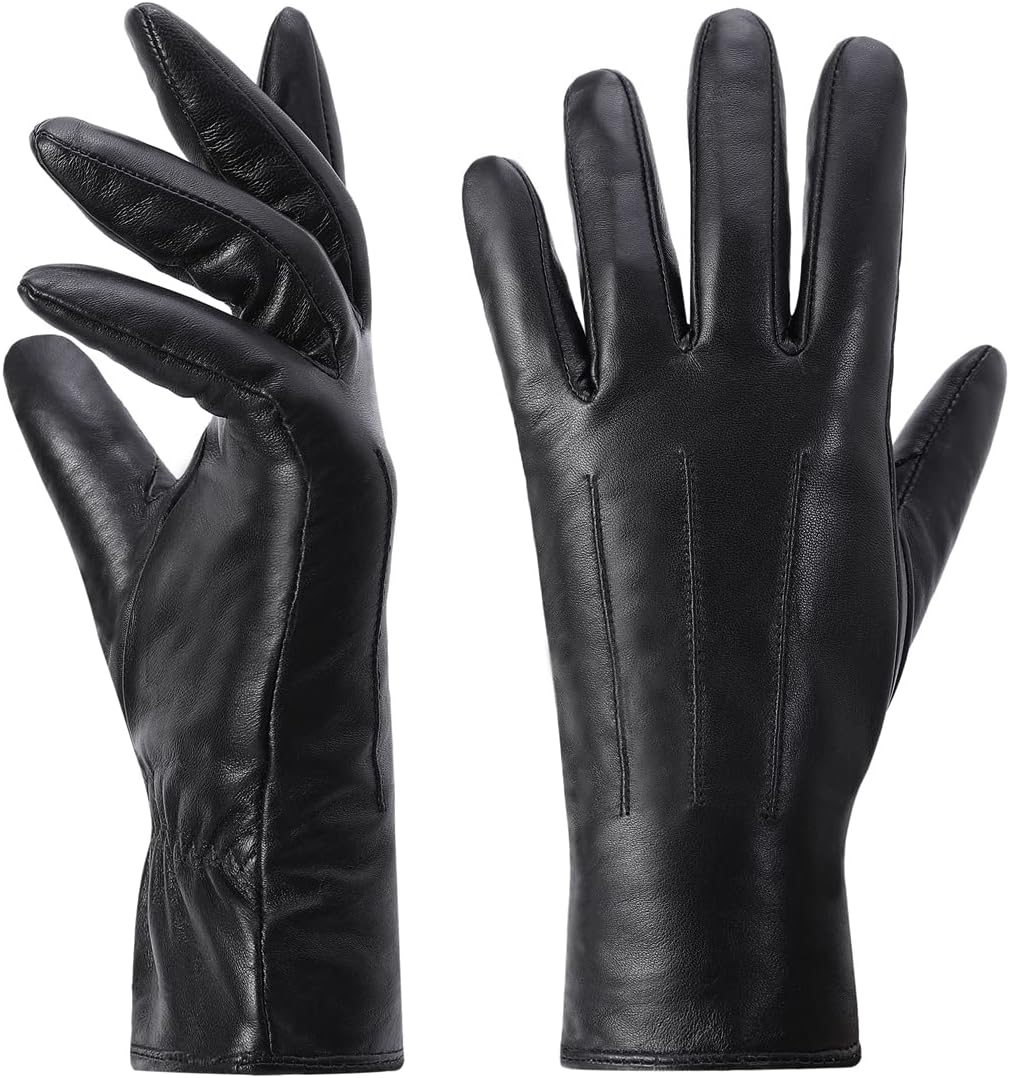 Leather Gloves Women,Winter Warm Cashmere Lining Touchscreen Ladies Glove GL017UK - Image 2