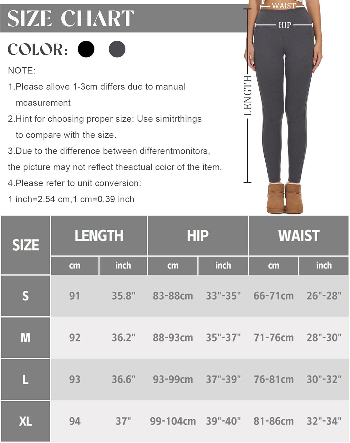 Women Thermal Leggings with Pockets Fleece Lined Warm High Waisted Leggings Thick Winter Tummy Control Yoga Running Gym Pants - Image 8