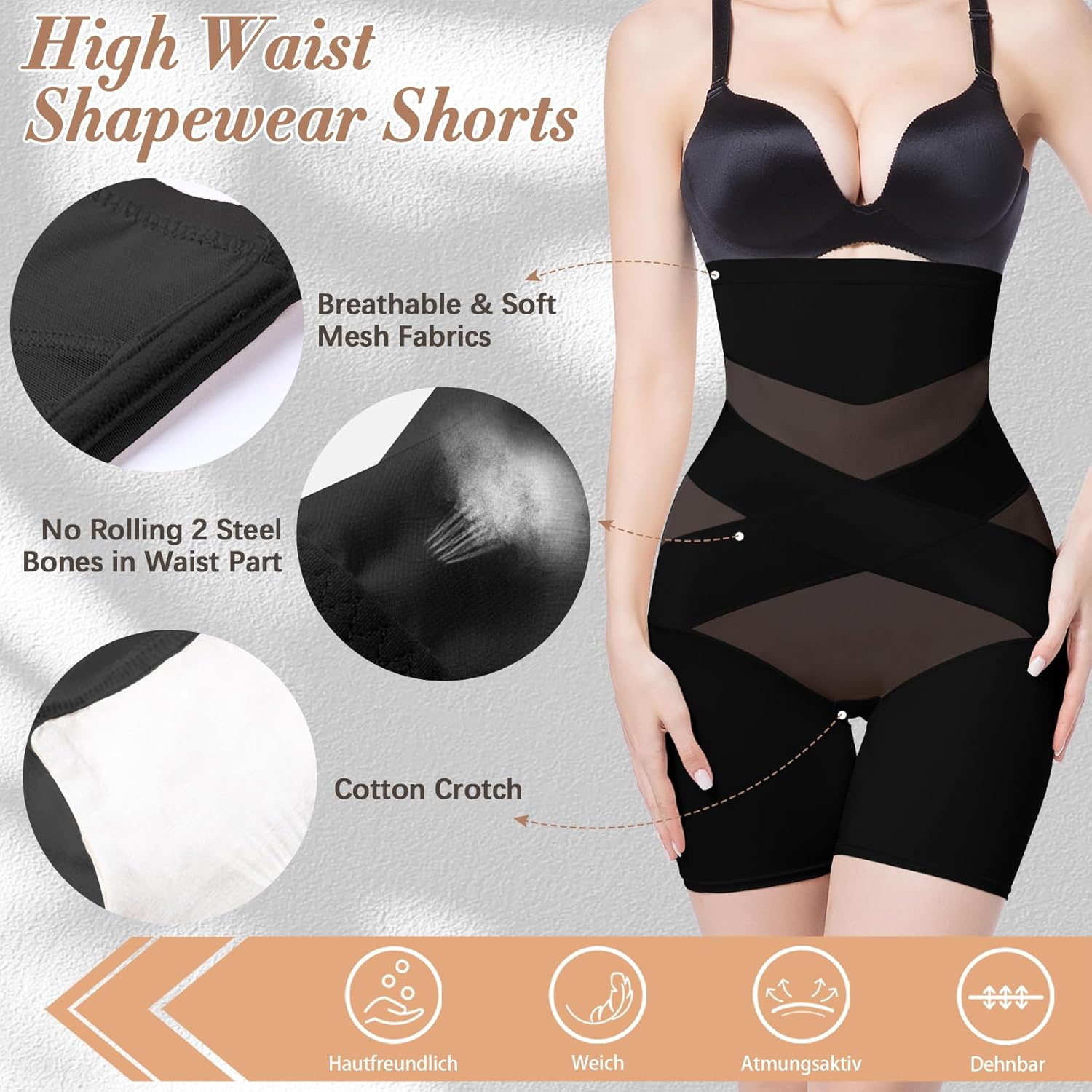 ONEW Tummy Control Knickers Women High Waisted Shapewear Shorts Waist Trainer Body Shaper Butt Lifter Shaping Underwear - Image 5