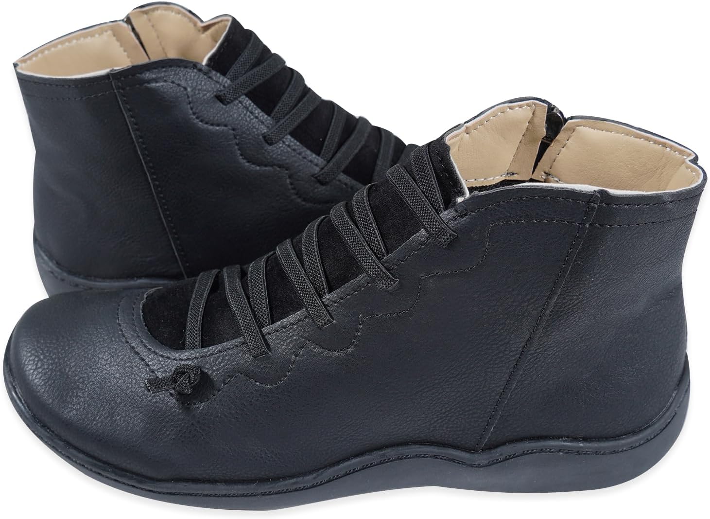 Womens Winter Warm Lined Ankle Boots Ladies Lightweight Two Side Zip Casual Comfort Ankle Boots - Image 5