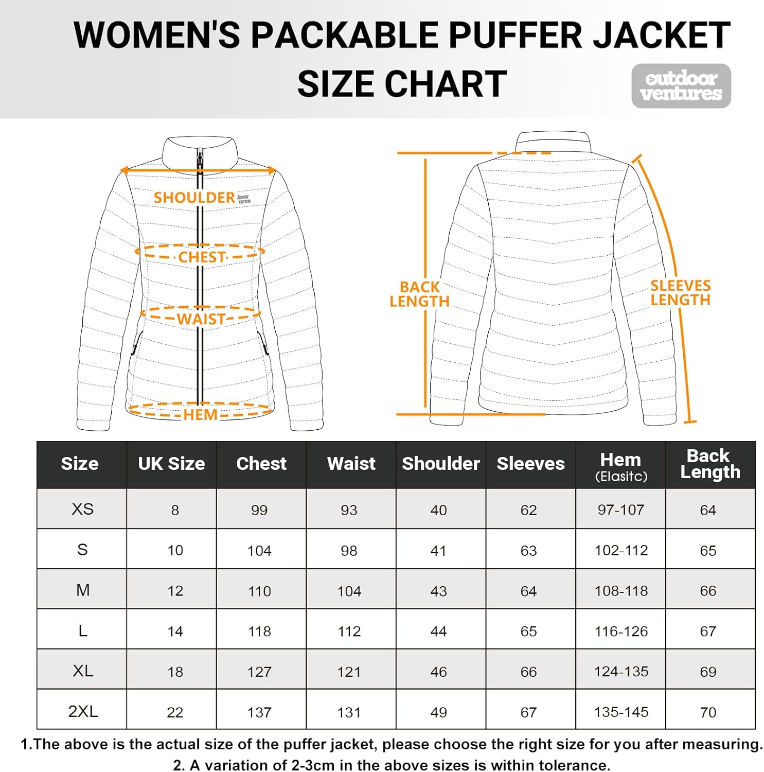 Outdoor Ventures Womens Winter Lightweight Jacket Warm Short Packable Puffer Jacket Transitional Padded Jacket Quilted Jacket for Ladies Lined for Hiking Travel - Image 3