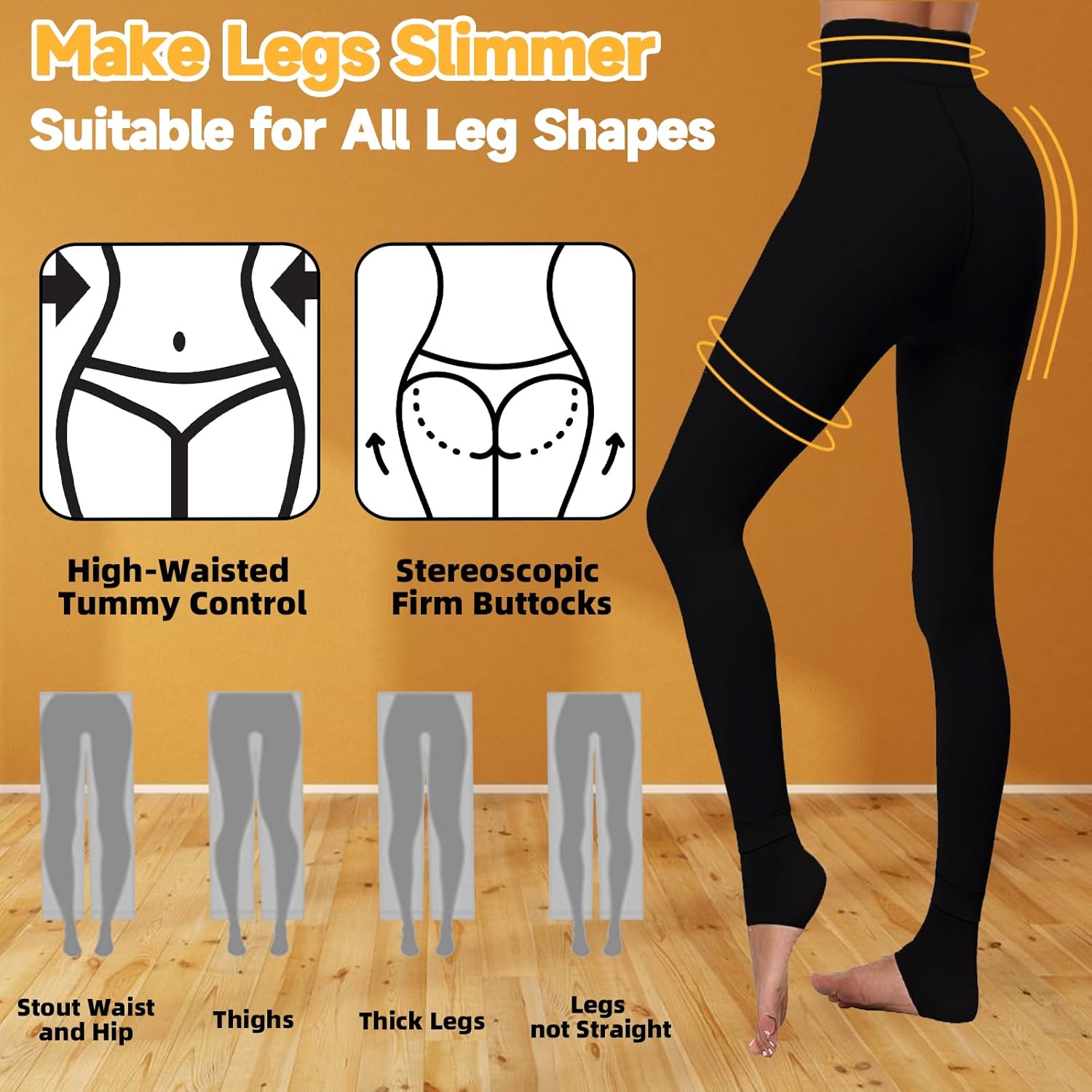 Thermal Leggings Women, Thick Soft High Waisted Tummy Control Bright Velvet Lined Pants for Ladies Cold Winter Snow Warm - Image 5