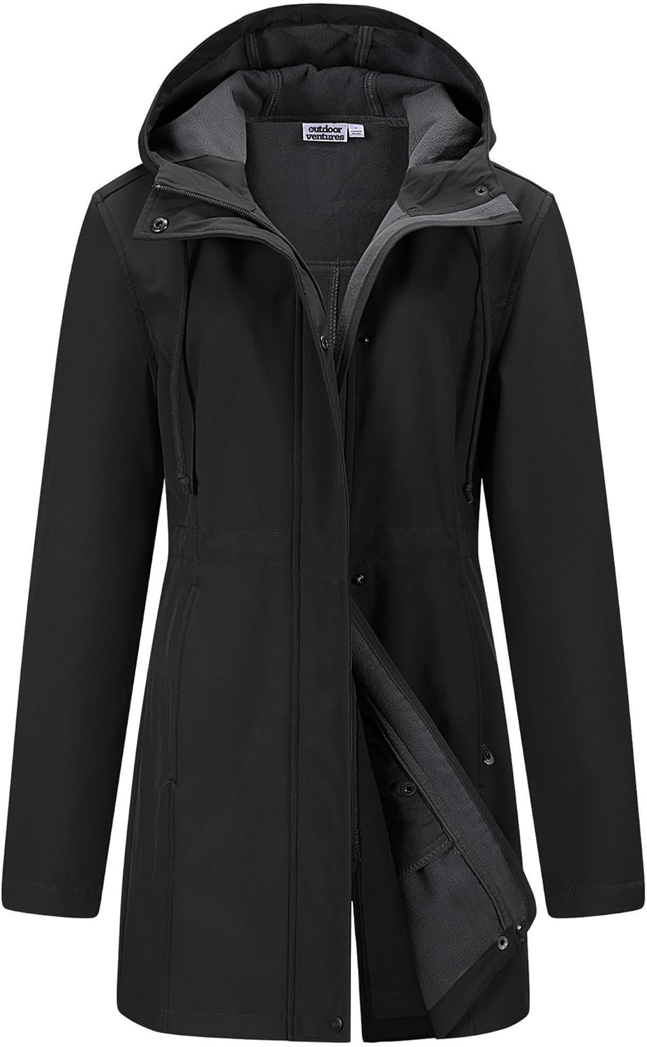 Outdoor Ventures Softshell Jacket Ladies Rain Jacket Functional Rain Coat Windbreaker Waterproof Hiking Jacket Breathable Outdoor Jacket with Hood for Spring Fall Winter - Image 2