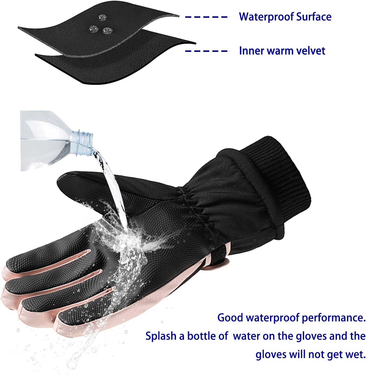 Andiker Ski Gloves Women Windproof Winter Warm Thermal Touchscreen Bike Cycling Gloves Snow Sports Snowboard Riding - Image 5