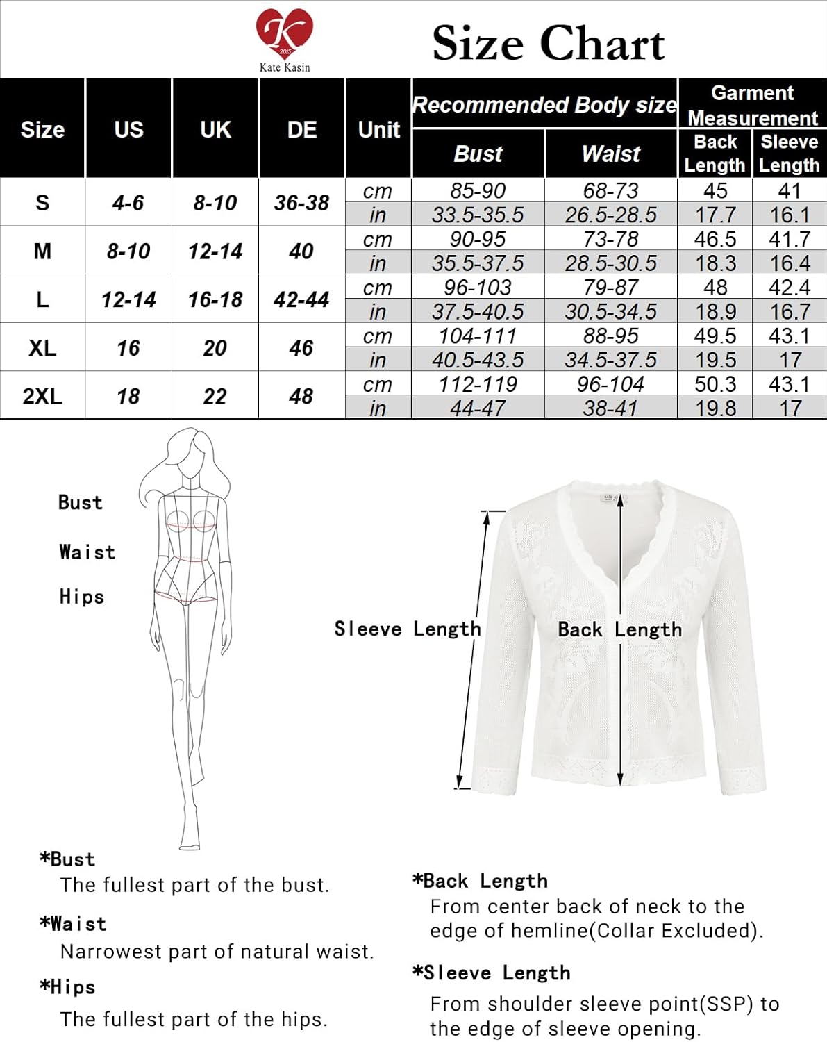 Kate Kasin Women's Cropped Cardigan Sweaters Bolero Trendy Lightweight 3/4 Sleeve Button Down Crochet Textured Shrugs Top - Image 6