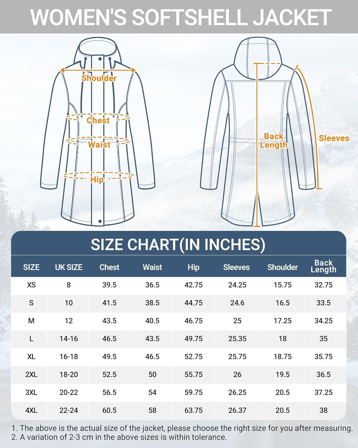 Outdoor Ventures Softshell Jacket Ladies Rain Jacket Functional Rain Coat Windbreaker Waterproof Hiking Jacket Breathable Outdoor Jacket with Hood for Spring Fall Winter - Image 3