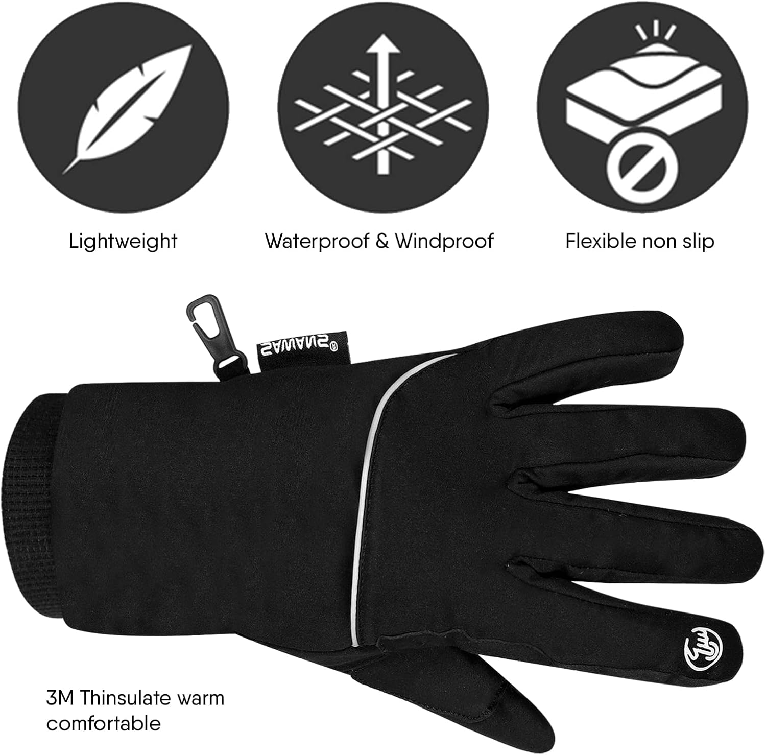 Waterproof & Windproof Thermal Winter Gloves Thinsulate TouchScreen Ski MTB Anti Slip Cycling Snowboarding Padded Palms Mountain Bike Mitts Men Women Driving Sports - Image 4