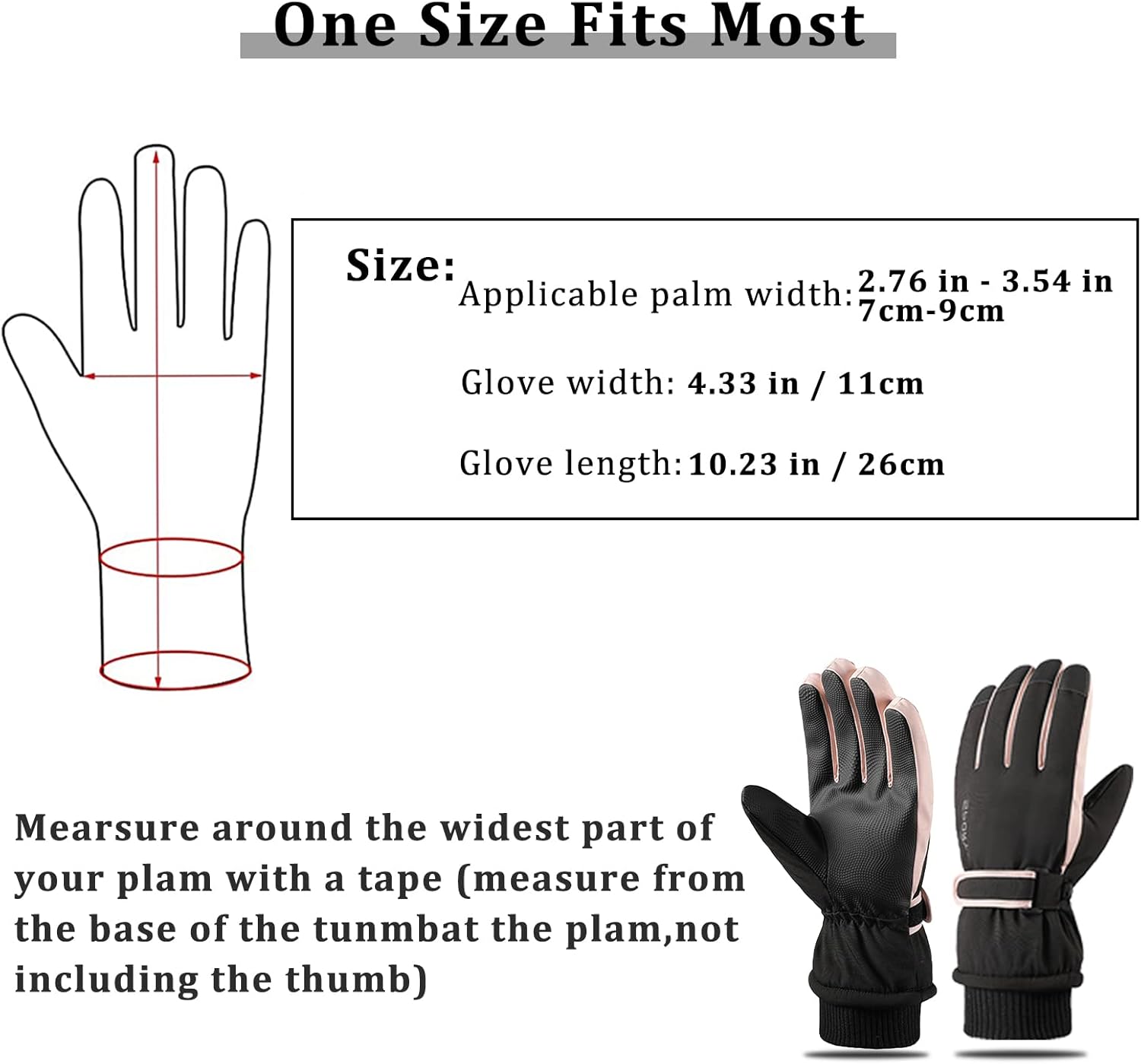 Andiker Ski Gloves Women Windproof Winter Warm Thermal Touchscreen Bike Cycling Gloves Snow Sports Snowboard Riding - Image 3