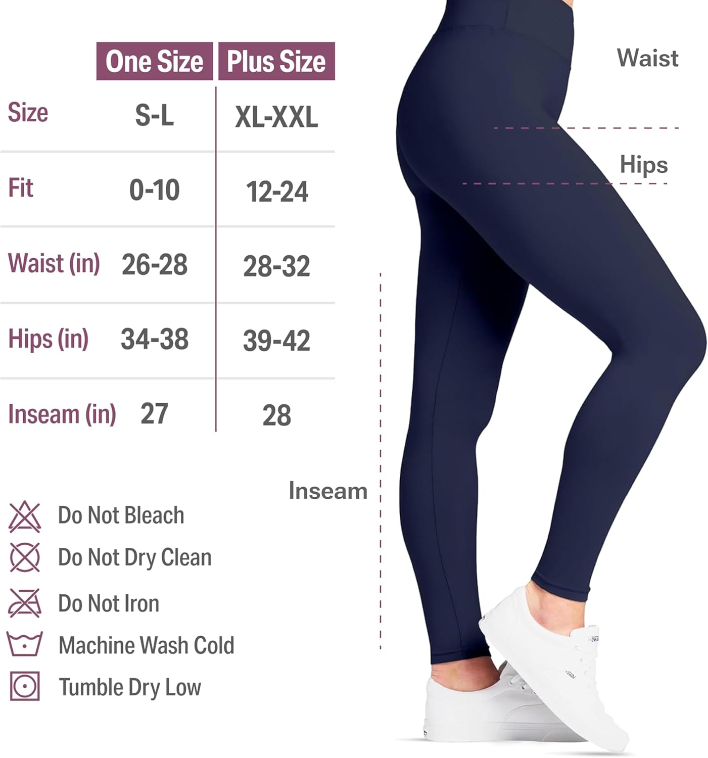SATINA High Waisted Leggings for Women - Ladies Stretchy Gym and Yoga Leggings, Women's Workout Pants for Comfortable All Day Wear - Image 4