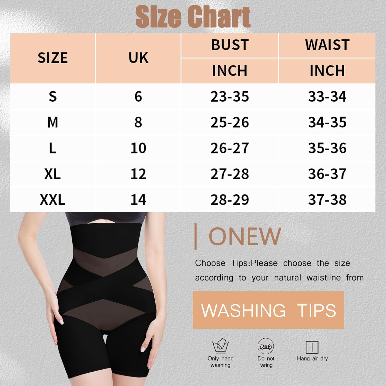 ONEW Tummy Control Knickers Women High Waisted Shapewear Shorts Waist Trainer Body Shaper Butt Lifter Shaping Underwear - Image 8