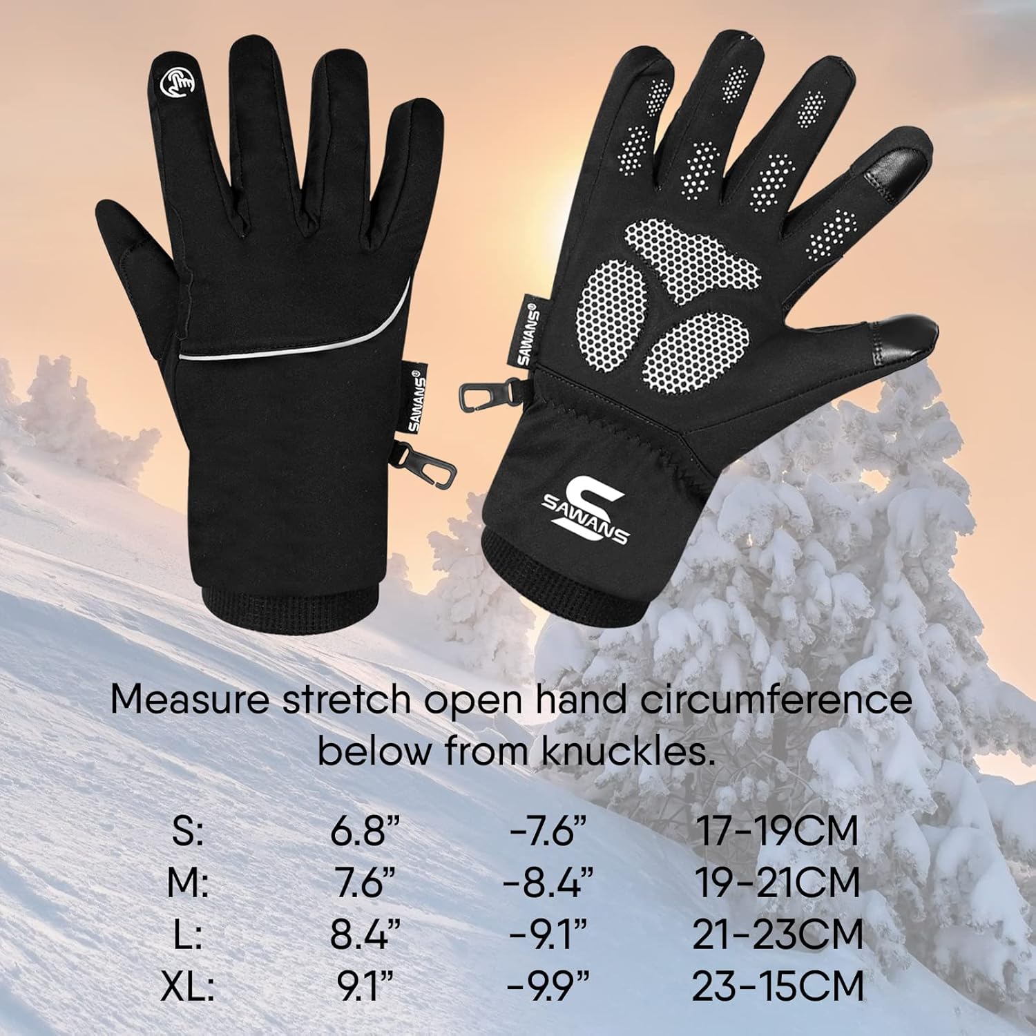 Waterproof & Windproof Thermal Winter Gloves Thinsulate TouchScreen Ski MTB Anti Slip Cycling Snowboarding Padded Palms Mountain Bike Mitts Men Women Driving Sports - Image 6