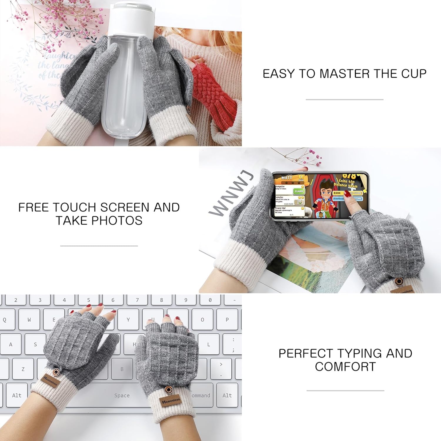 Homealexa Winter Gloves Touchscreen Gloves Knitted Finger Gloves Sport Warm and Windproof Winter Gloves for Skiing Cycling and Texting Suitable for Men and Women - Image 4