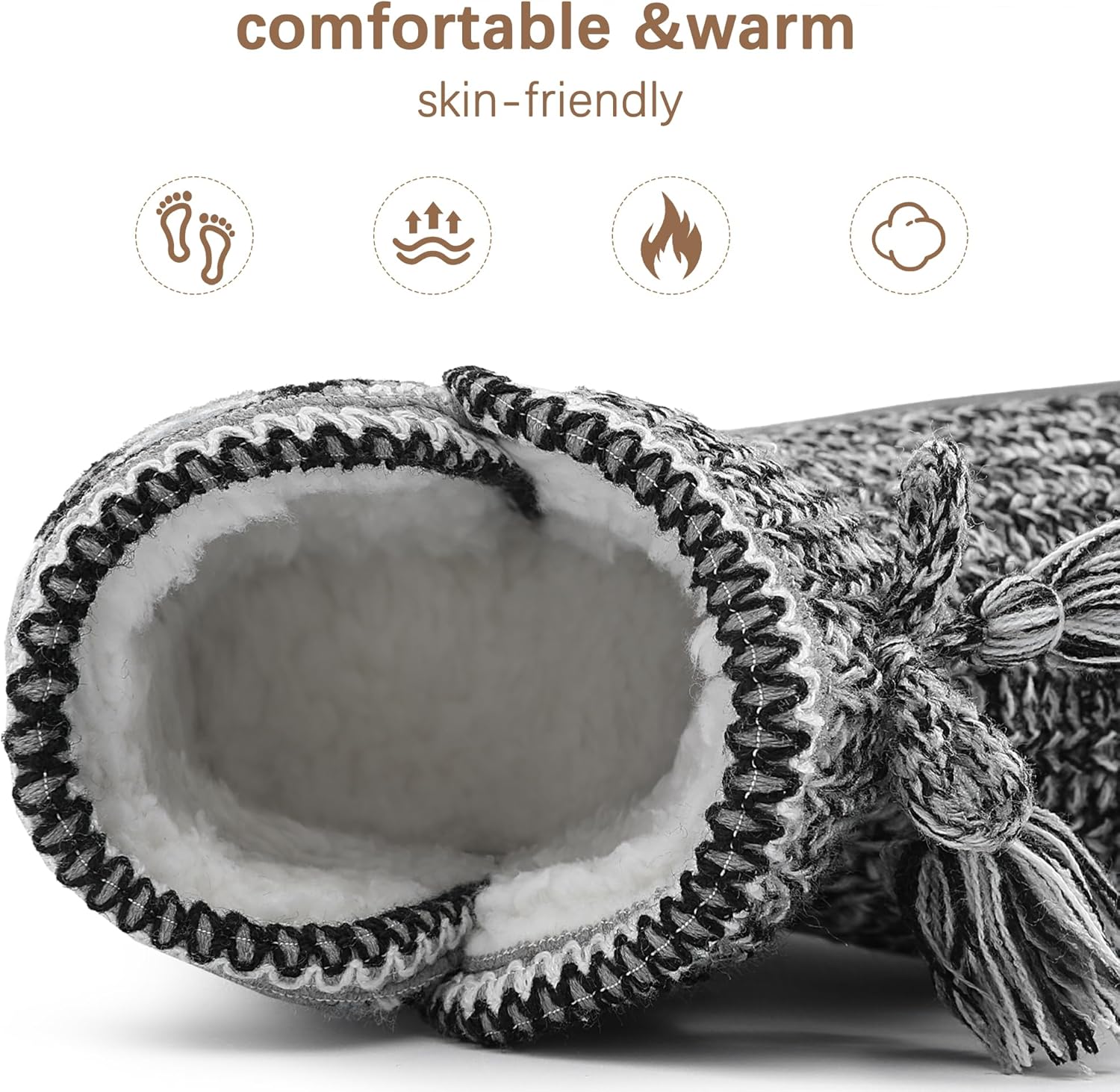 MIXIN Womens Cozy Bootie Slippers Winter Anti-Slip Home Slippers Boots Indoor Outdoor Shoes - Image 5