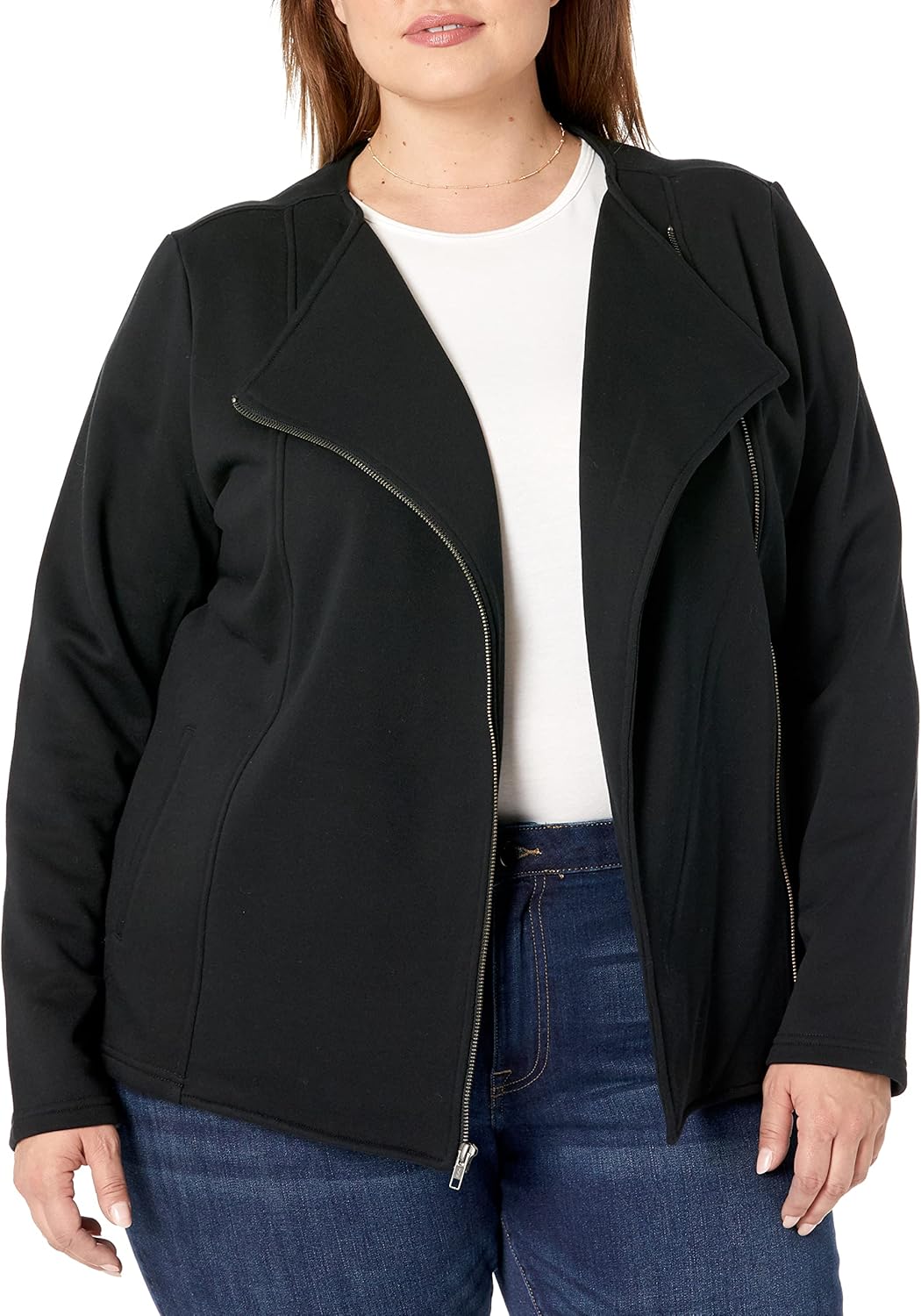 The Drop Women's @caralynmirand Long Sleeve Knit Moto Jacket - Image 5