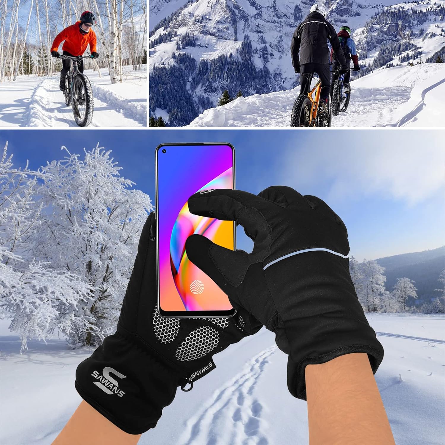 Waterproof & Windproof Thermal Winter Gloves Thinsulate TouchScreen Ski MTB Anti Slip Cycling Snowboarding Padded Palms Mountain Bike Mitts Men Women Driving Sports - Image 8