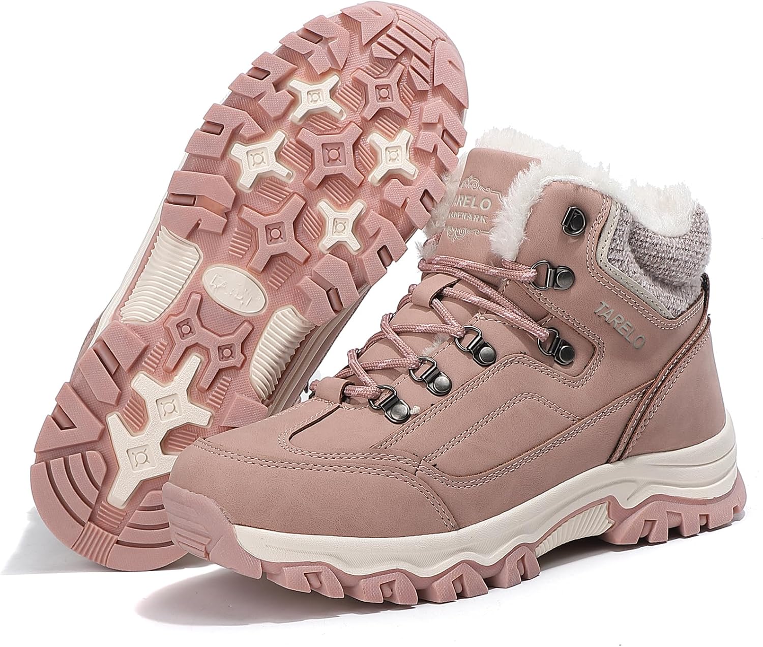 TARELO Winter Boots Women Snow Boots Warm Fur Lined Ankle Anti-Slip Walking Shoes Hiking Outdoors Size 4-7 - Image 3