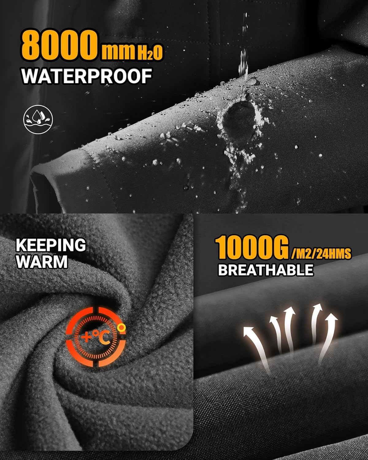 Outdoor Ventures Softshell Jacket Ladies Rain Jacket Functional Rain Coat Windbreaker Waterproof Hiking Jacket Breathable Outdoor Jacket with Hood for Spring Fall Winter - Image 5