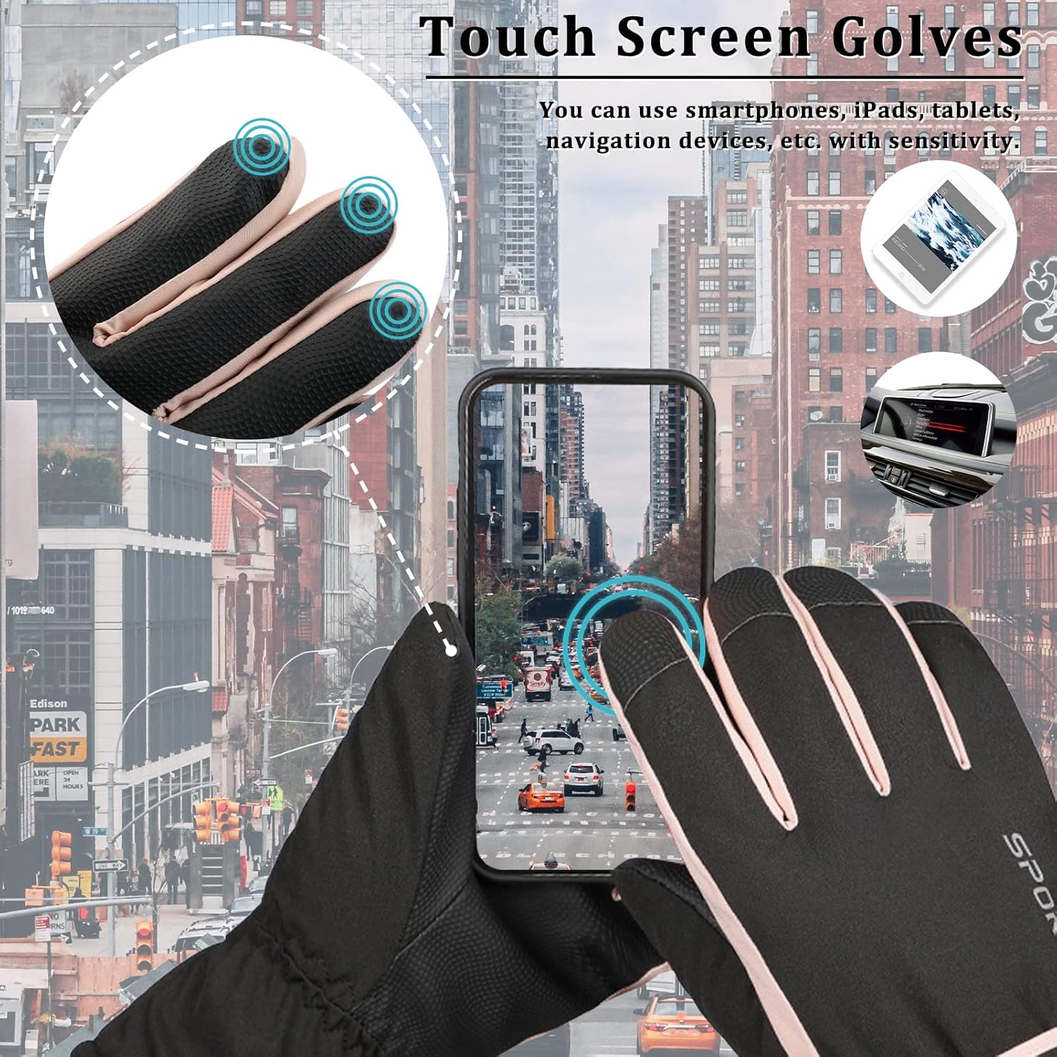 Andiker Ski Gloves Women Windproof Winter Warm Thermal Touchscreen Bike Cycling Gloves Snow Sports Snowboard Riding - Image 6