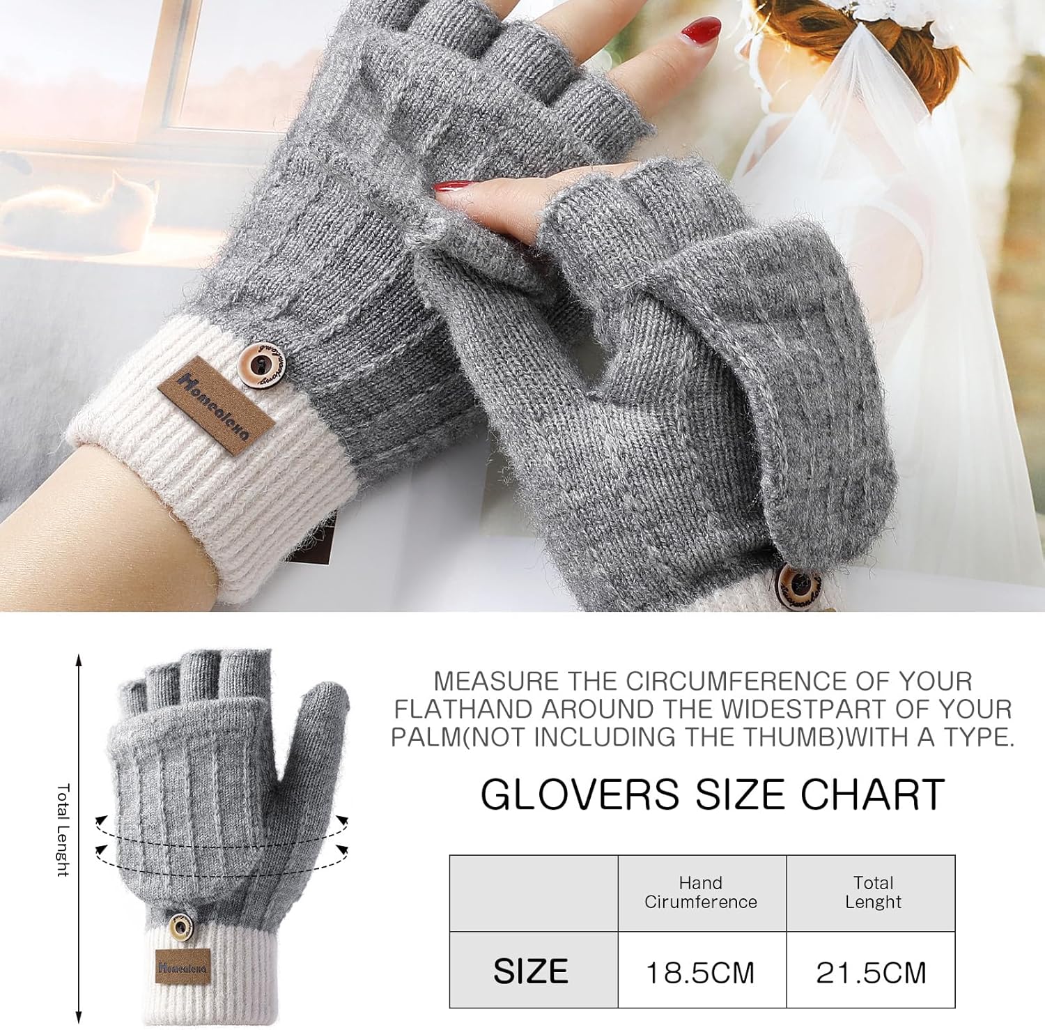 Homealexa Winter Gloves Touchscreen Gloves Knitted Finger Gloves Sport Warm and Windproof Winter Gloves for Skiing Cycling and Texting Suitable for Men and Women - Image 5