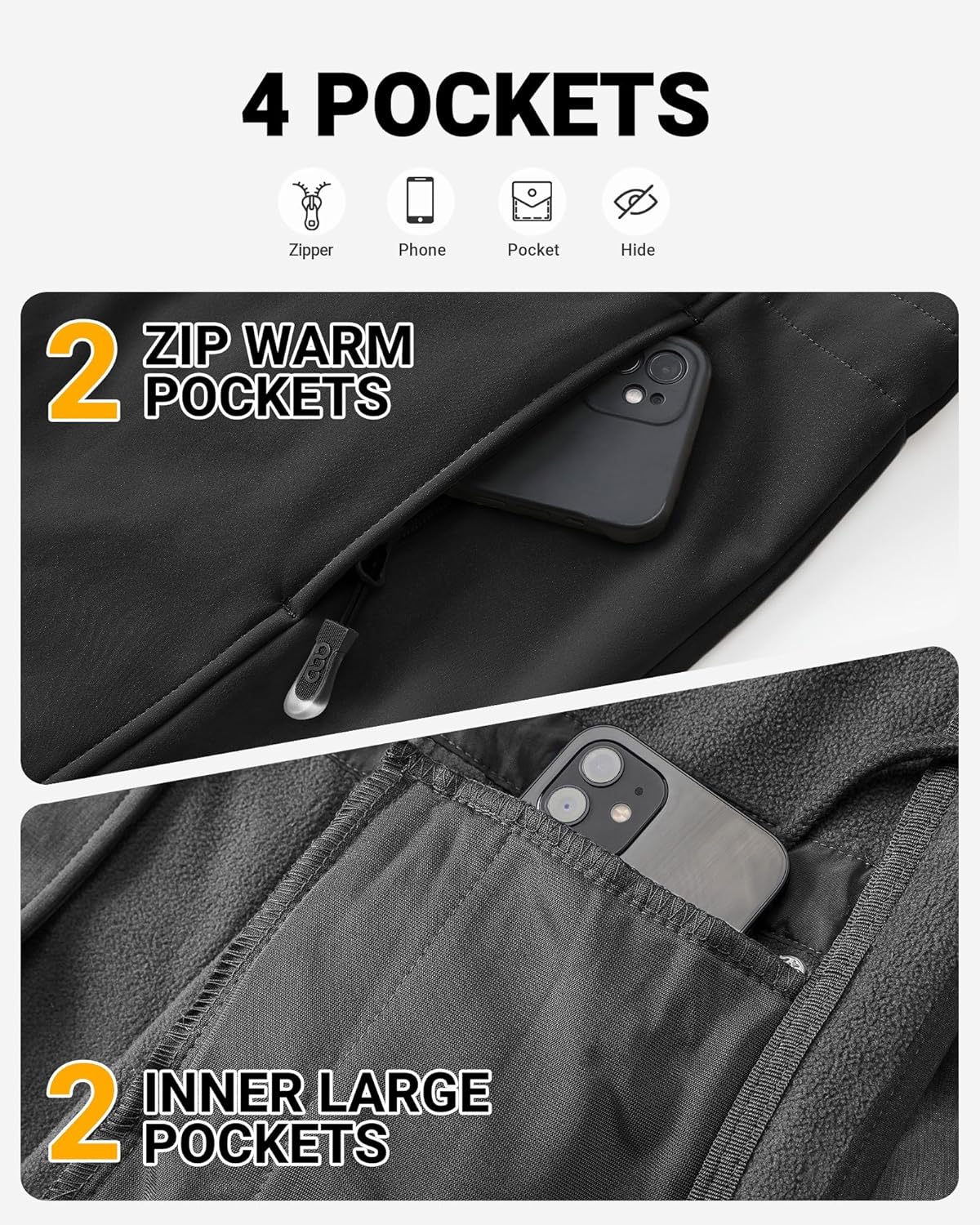 Outdoor Ventures Softshell Jacket Ladies Rain Jacket Functional Rain Coat Windbreaker Waterproof Hiking Jacket Breathable Outdoor Jacket with Hood for Spring Fall Winter - Image 6